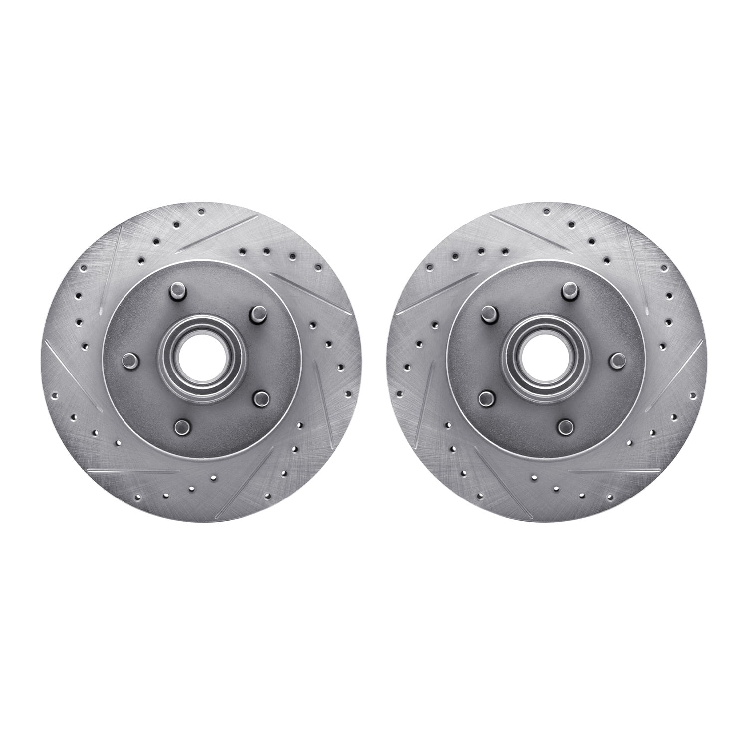 Dynamic Friction Company Front Brake Rotors-Drilled and Slotted-Silver 7002-48037