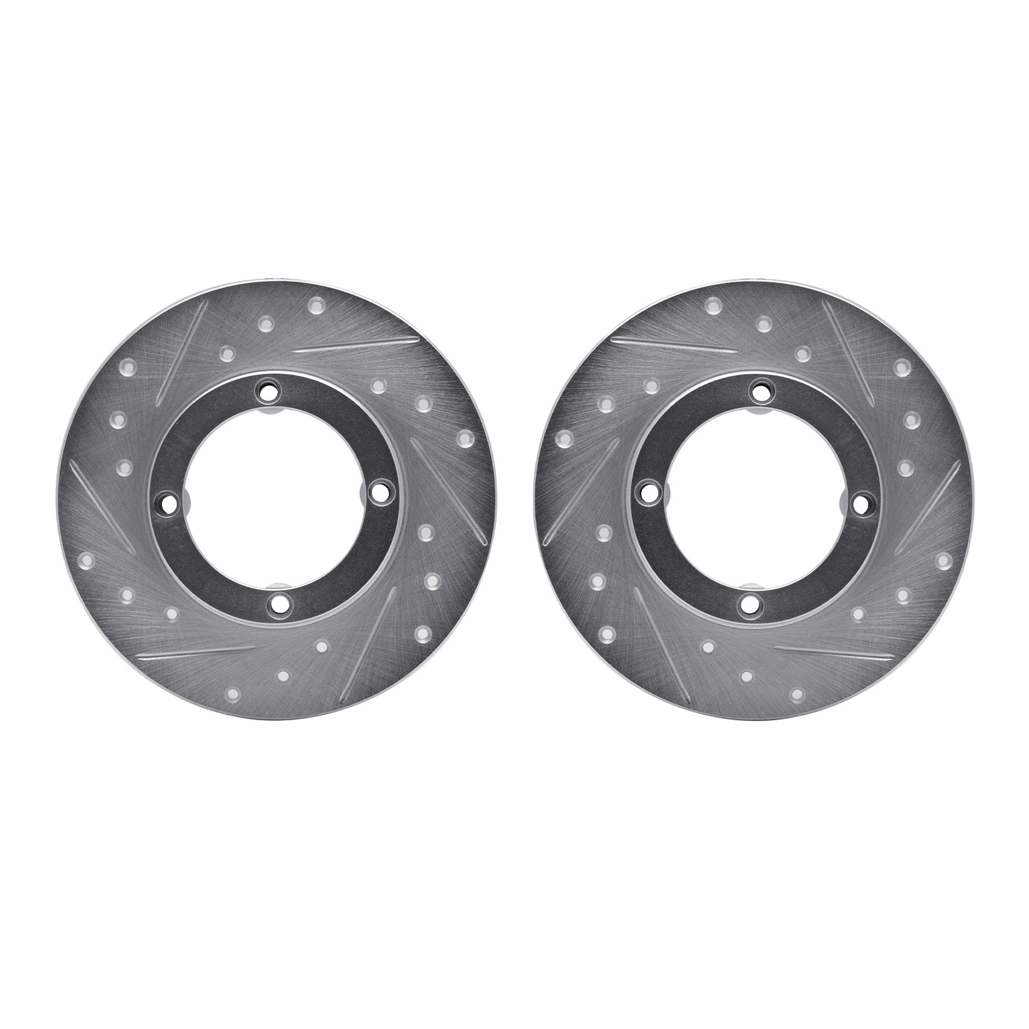 Dynamic Friction Company Front Brake Rotors-Drilled and Slotted-Silver 7002-50002