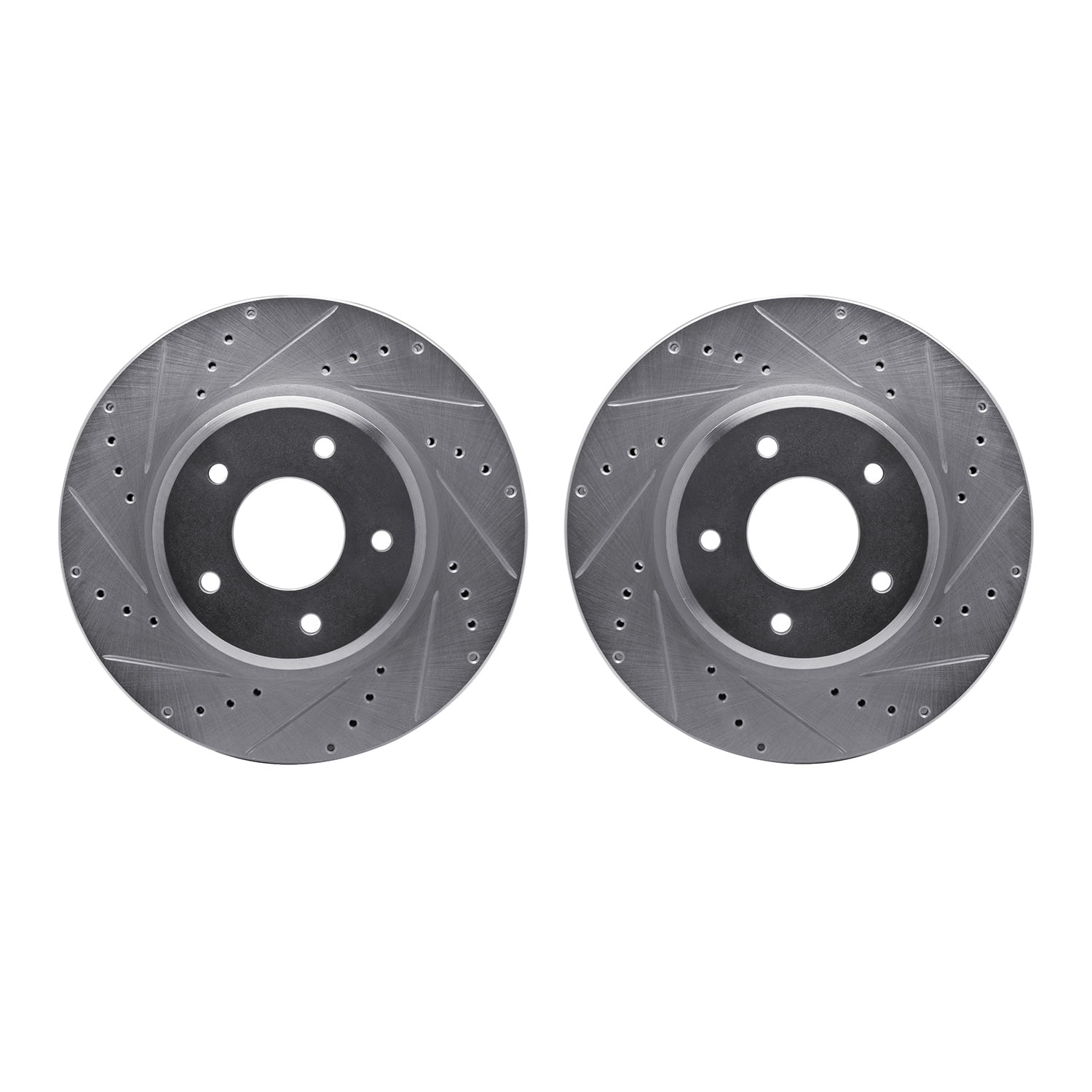 Dynamic Friction Company Front Brake Rotors-Drilled and Slotted-Silver 7002-52011