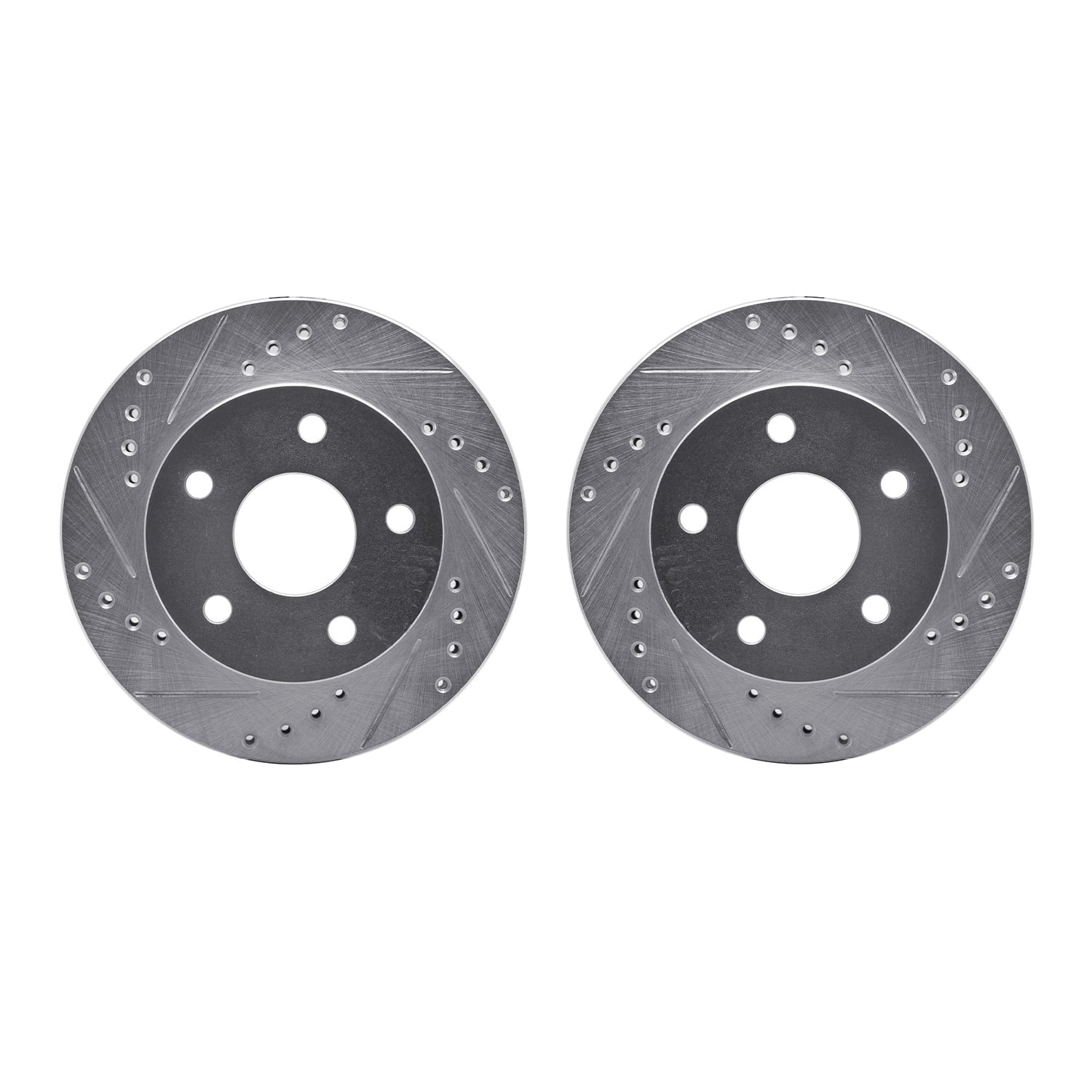 Dynamic Friction Company Front Brake Rotors-Drilled and Slotted-Silver 7002-54002