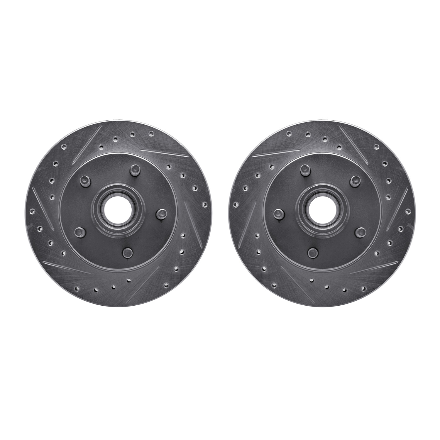 Dynamic Friction Company Front Brake Rotors-Drilled and Slotted-Silver 7002-54015