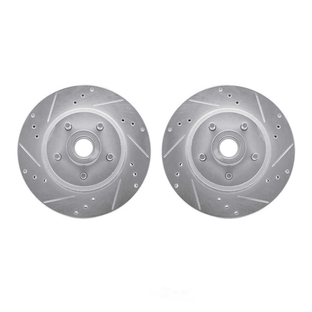 Dynamic Friction Company 7002-54023 DFC Brake Rotors - Drilled & Slotted - Silver