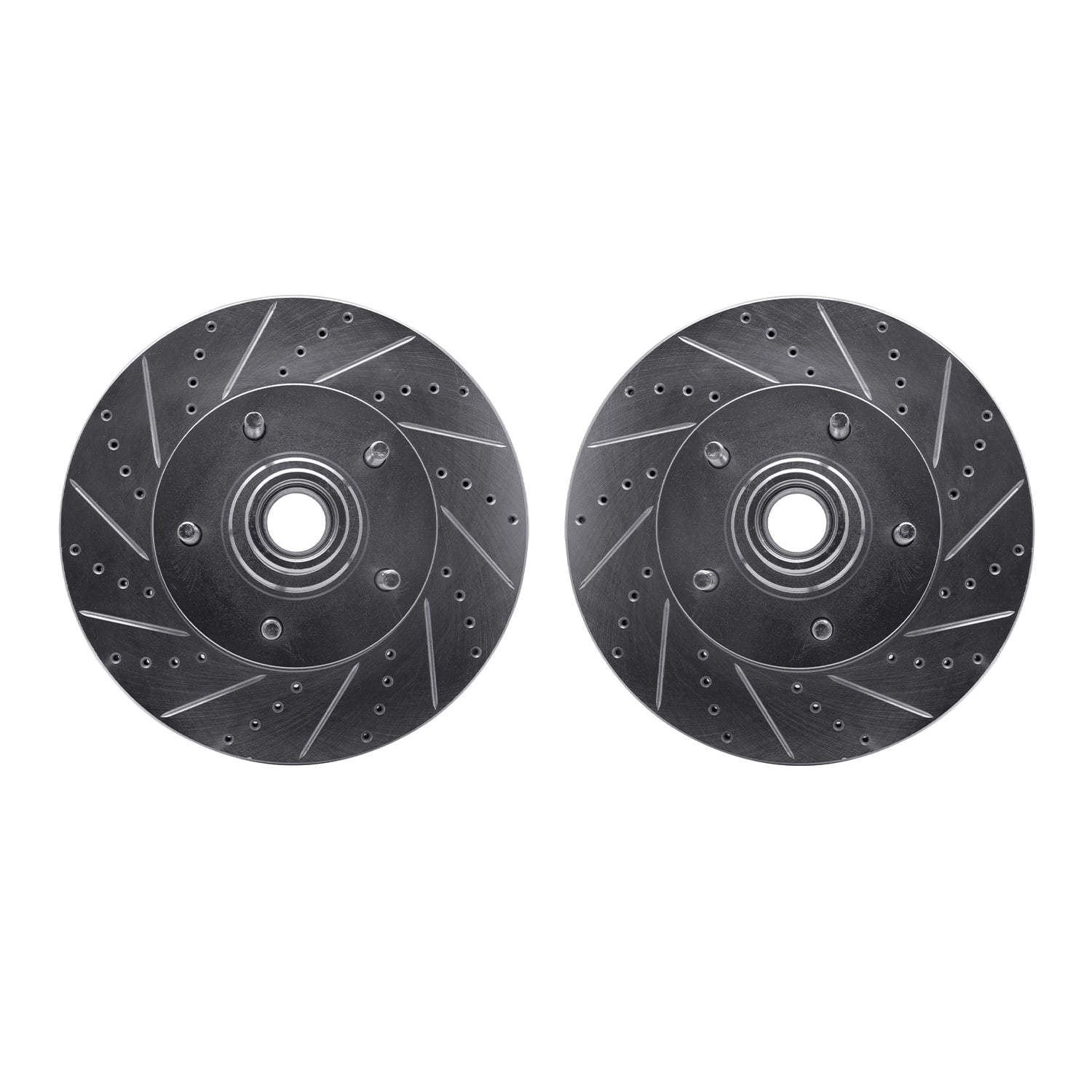 Dynamic Friction Company Front Brake Rotors-Drilled and Slotted-Silver 7002-54028