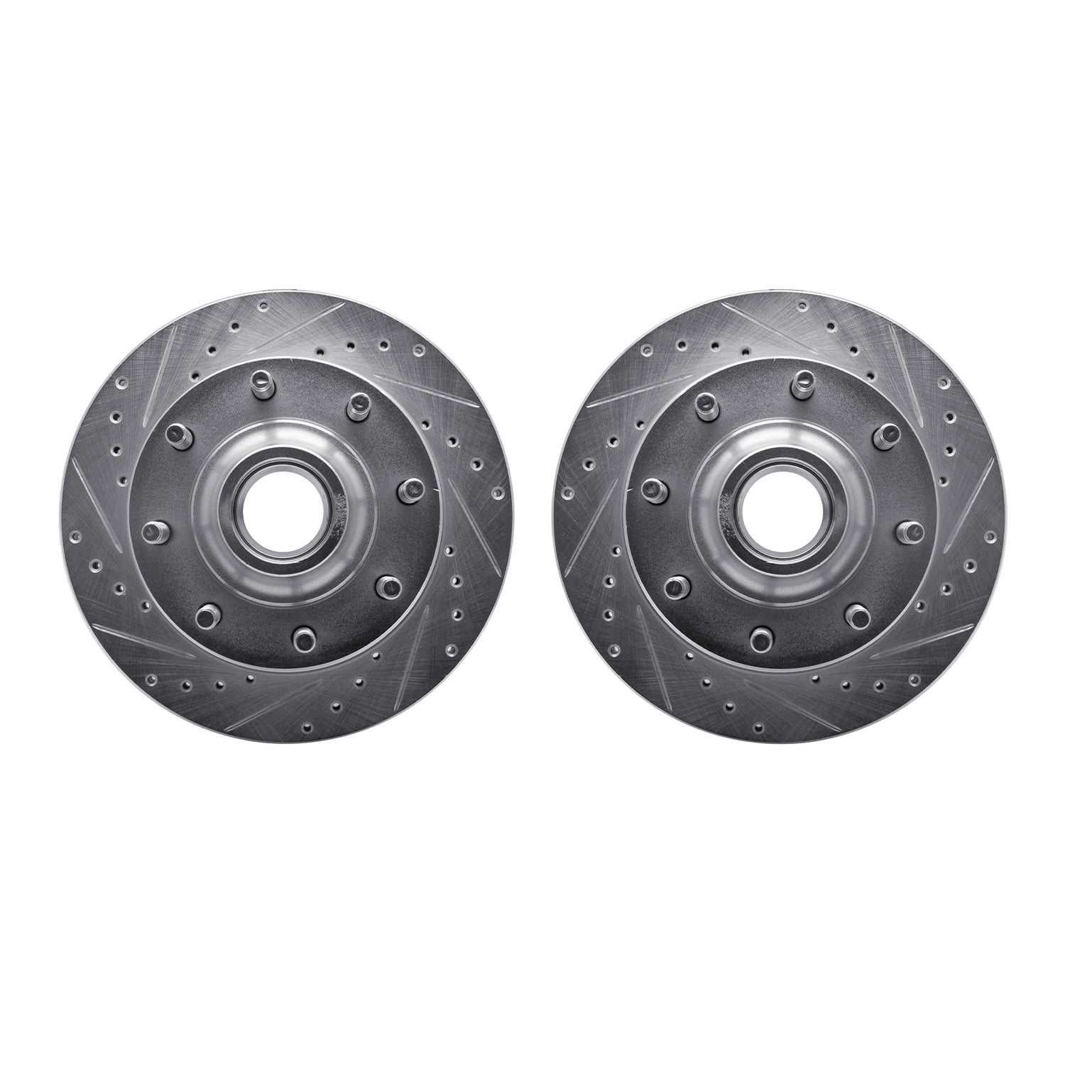 Dynamic Friction Company Front Brake Rotors-Drilled and Slotted-Silver 7002-54035