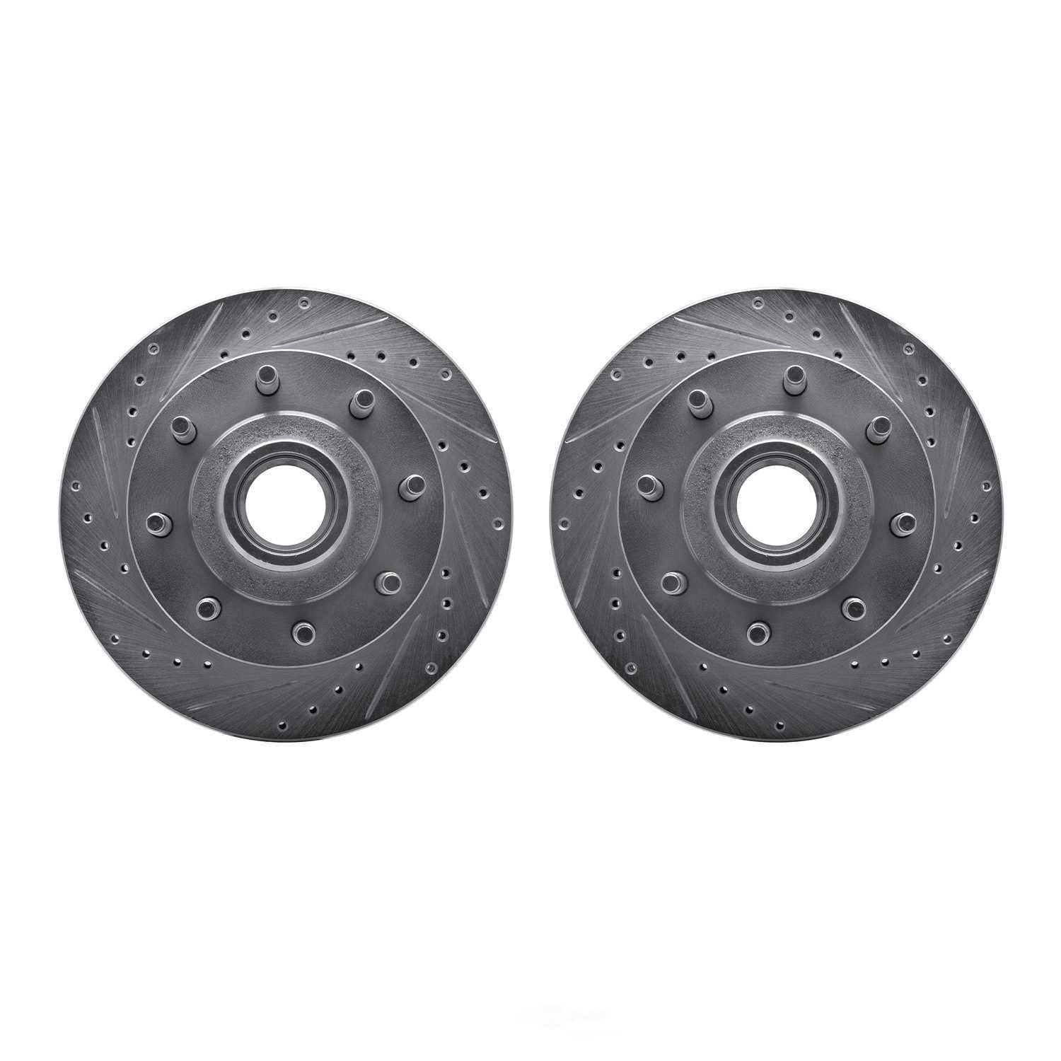 Dynamic Friction Company 7002-54036 DFC Brake Rotors - Drilled & Slotted - Silver