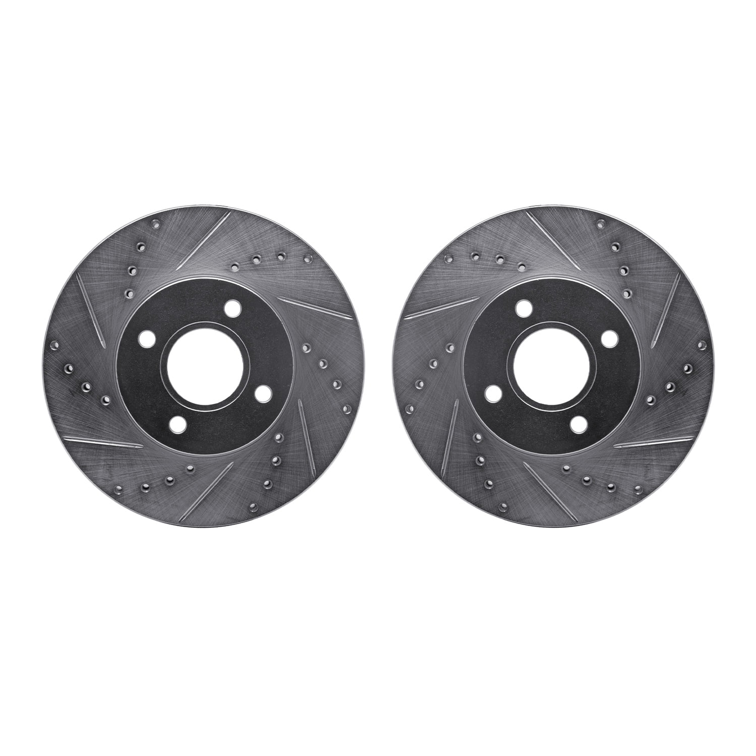 Dynamic Friction Company Front Brake Rotors-Drilled and Slotted-Silver 7002-54050