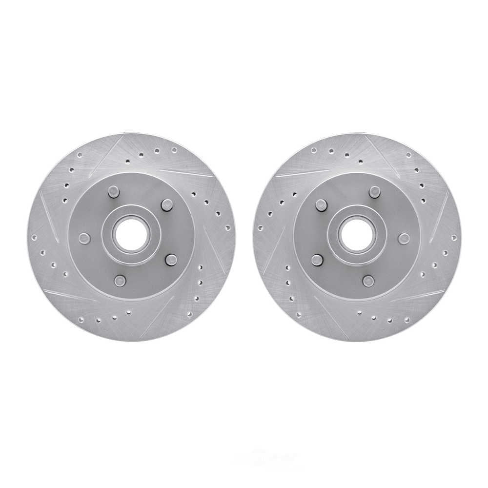 Dynamic Friction Company 7002-54055 DFC Brake Rotors - Drilled & Slotted - Silver