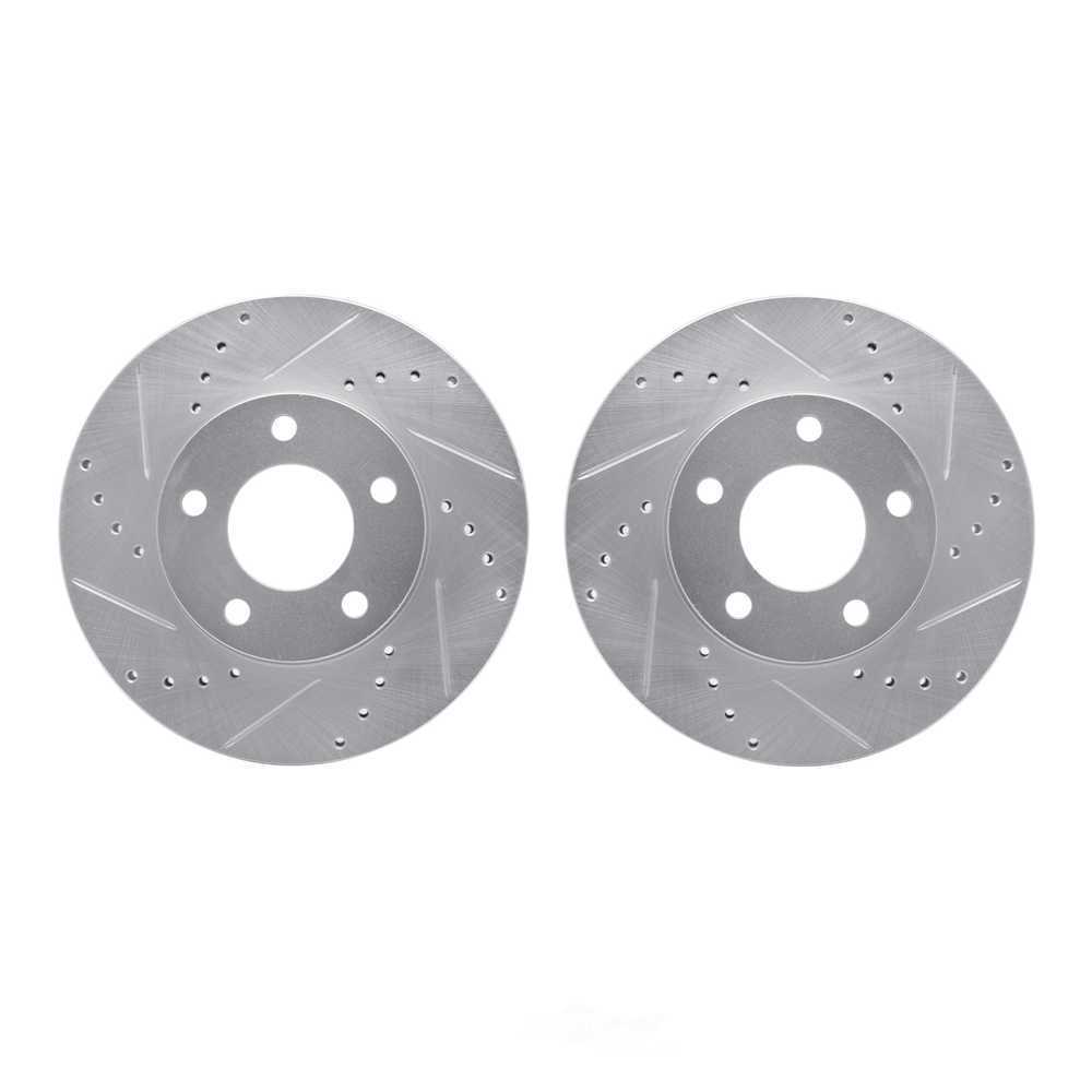 Dynamic Friction Company 7002-54056 DFC Brake Rotors - Drilled & Slotted - Silver