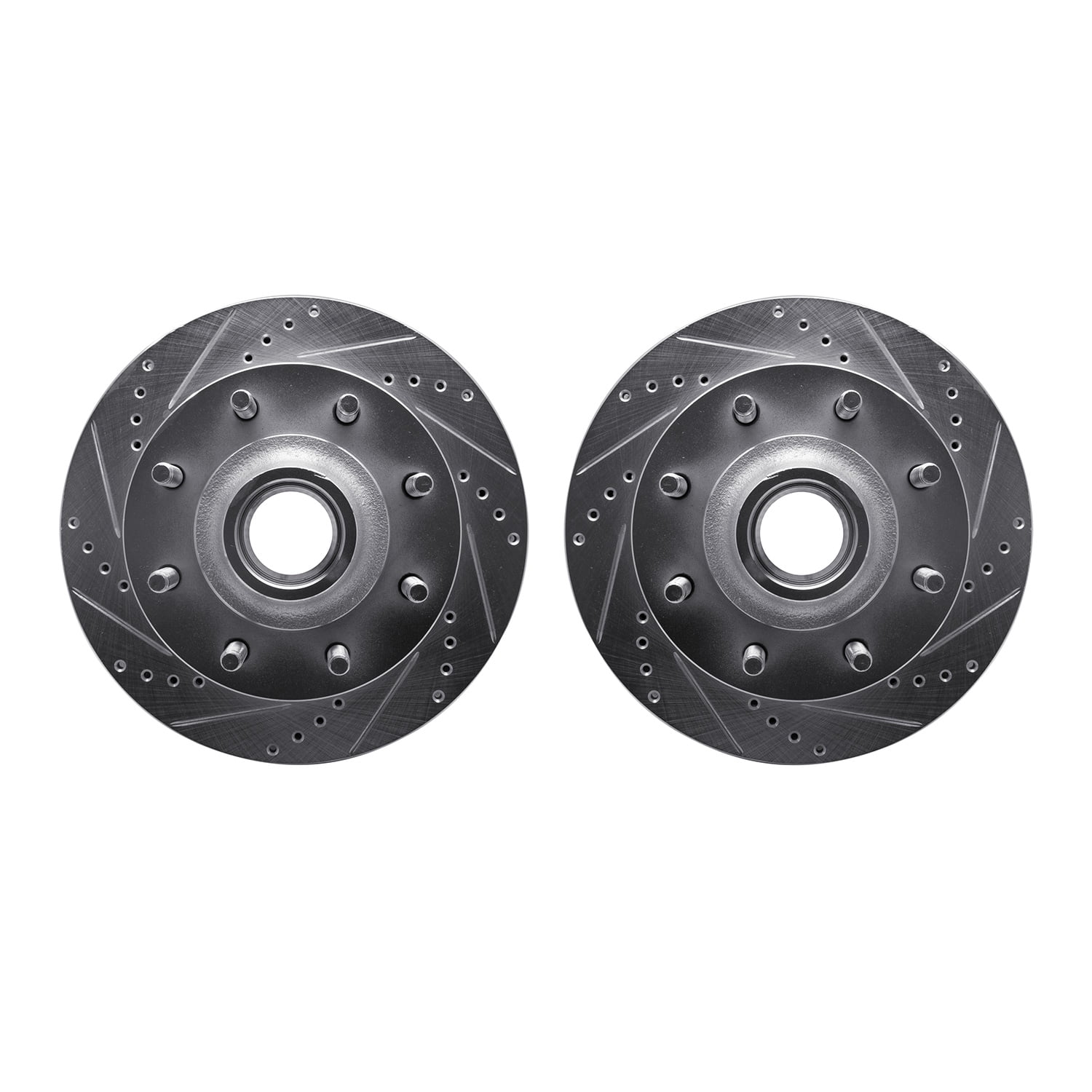 Dynamic Friction Company Front Brake Rotors-Drilled and Slotted-Silver 7002-54064