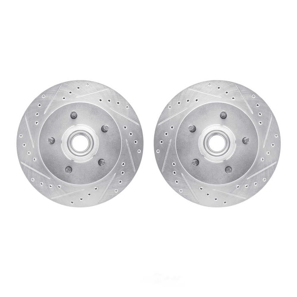 Dynamic Friction Company 7002-54068 DFC Brake Rotors - Drilled & Slotted - Silver