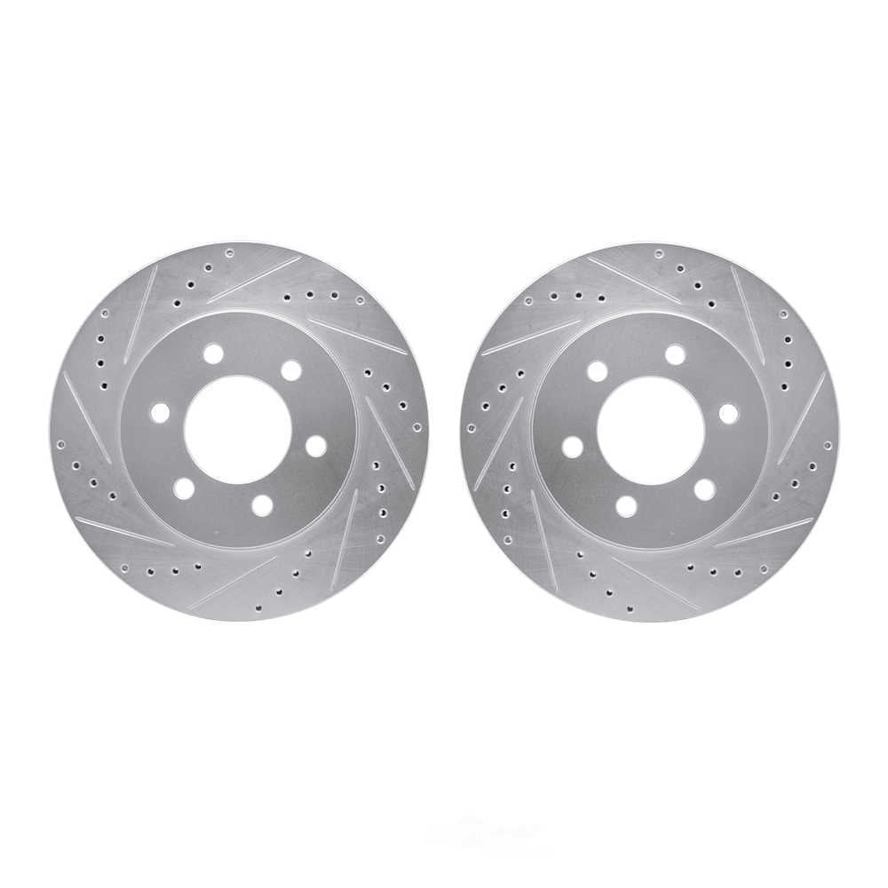 Dynamic Friction Company 7002-54069 DFC Brake Rotors - Drilled & Slotted - Silver