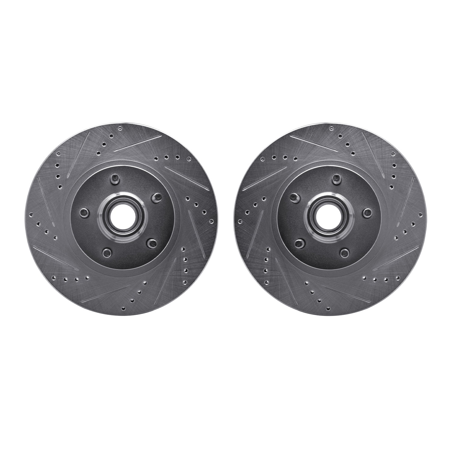 Dynamic Friction Company Front Brake Rotors-Drilled and Slotted-Silver 7002-54076
