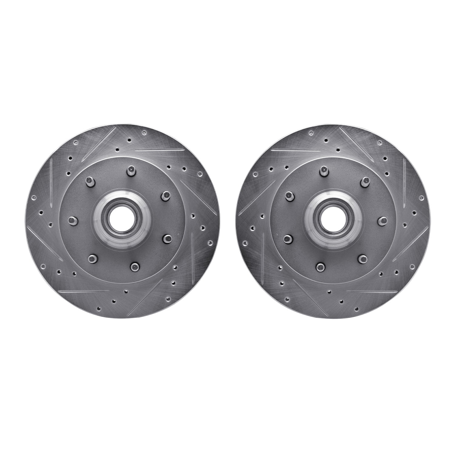 Dynamic Friction Company Front Brake Rotors-Drilled and Slotted-Silver 7002-54087
