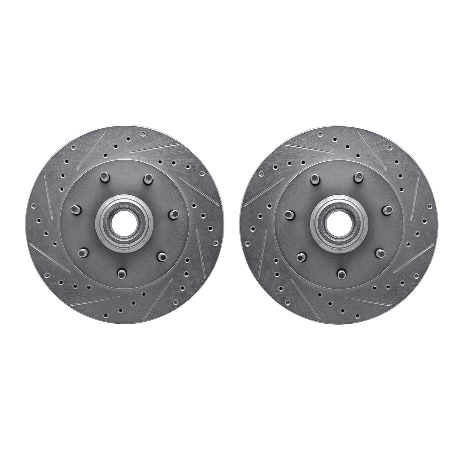 Dynamic Friction Company Front Brake Rotors-Drilled and Slotted-Silver 7002-54088
