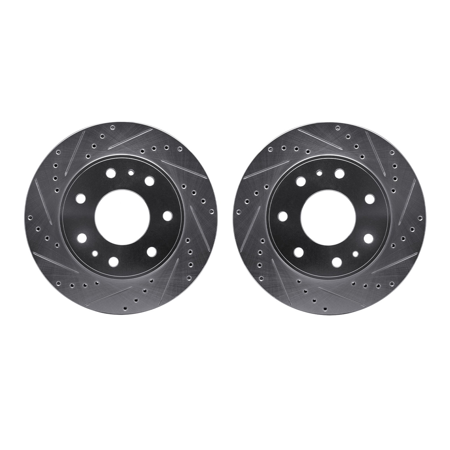 Dynamic Friction Company Front Brake Rotors-Drilled and Slotted-Silver 7002-54092