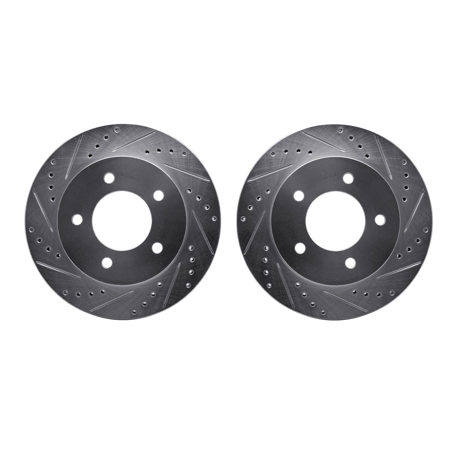 Dynamic Friction Company Front Brake Rotors-Drilled and Slotted-Silver 7002-54094