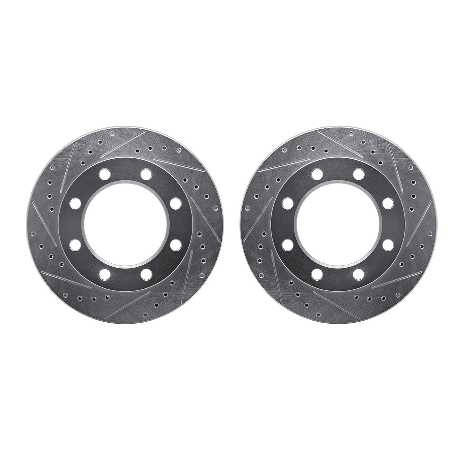 Dynamic Friction Company Front Brake Rotors-Drilled and Slotted-Silver 7002-54101