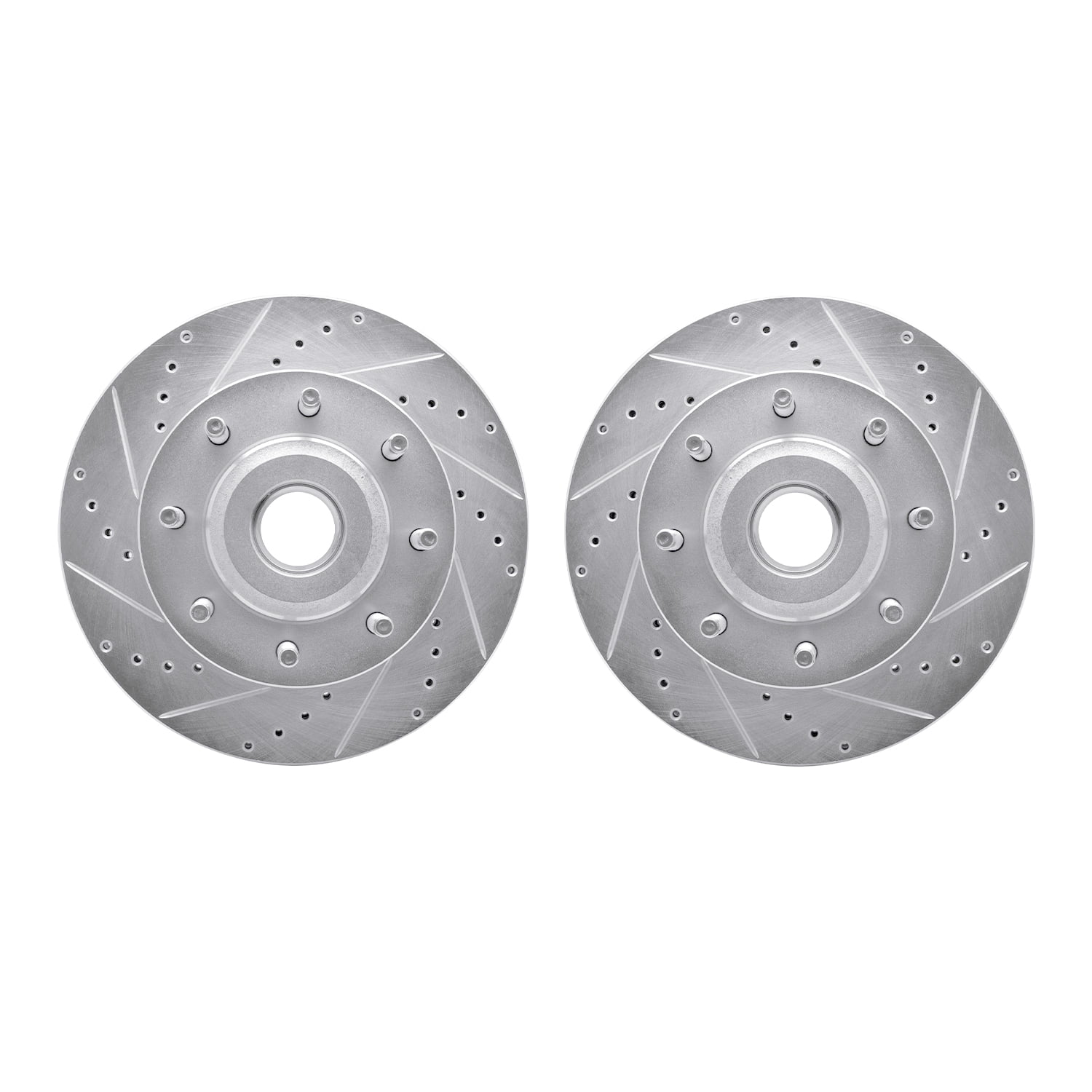 Dynamic Friction Company Front Brake Rotors-Drilled and Slotted-Silver 7002-54108