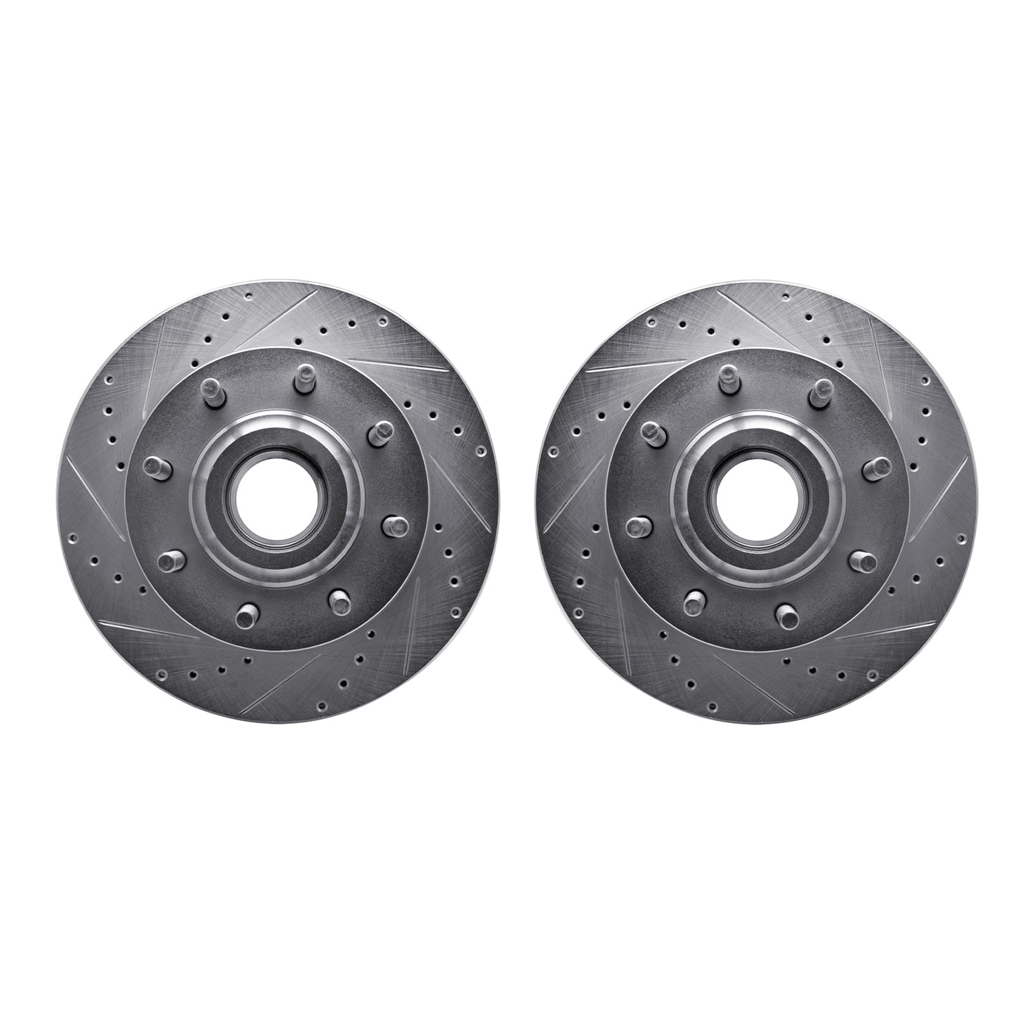 Dynamic Friction Company Front Brake Rotors-Drilled and Slotted-Silver 7002-54109