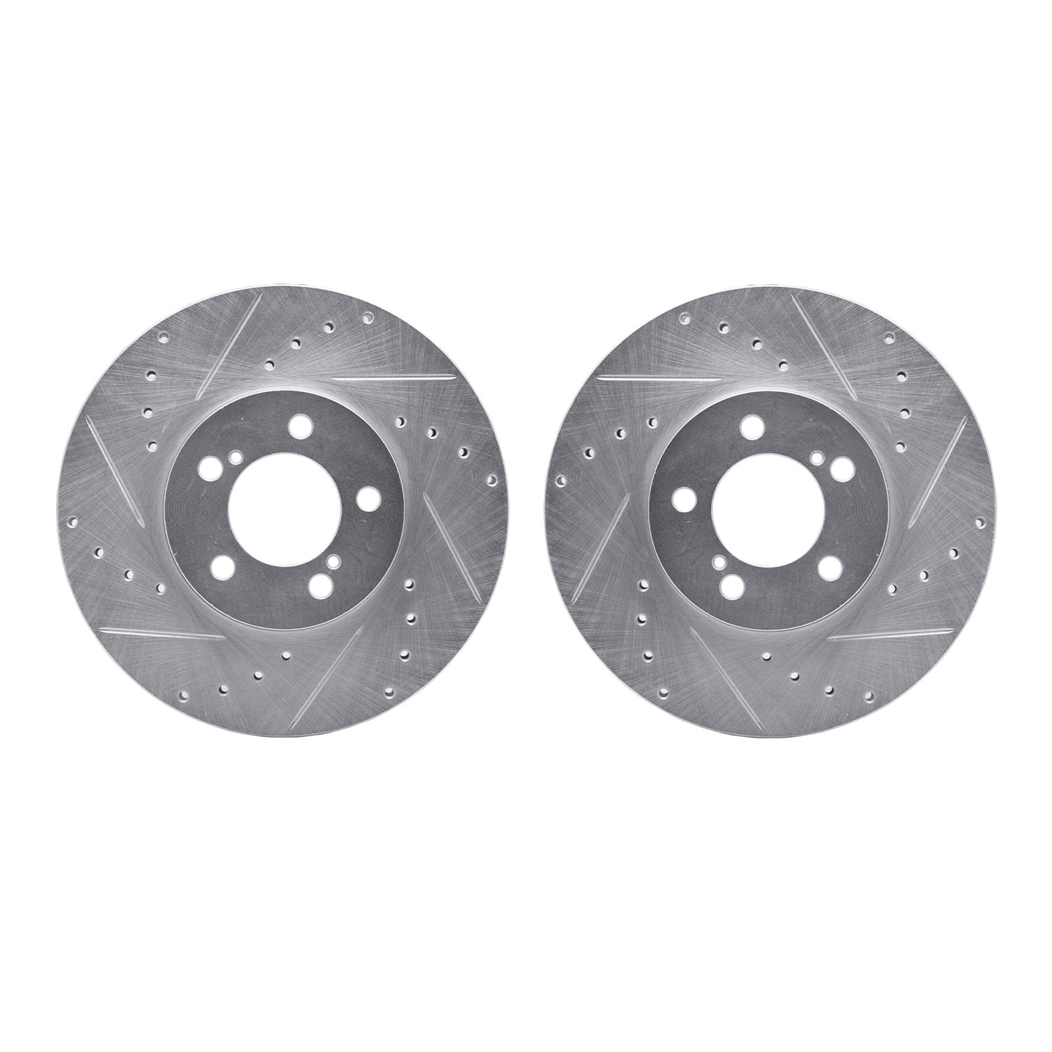 Dynamic Friction Company Front Brake Rotors-Drilled and Slotted-Silver 7002-54173