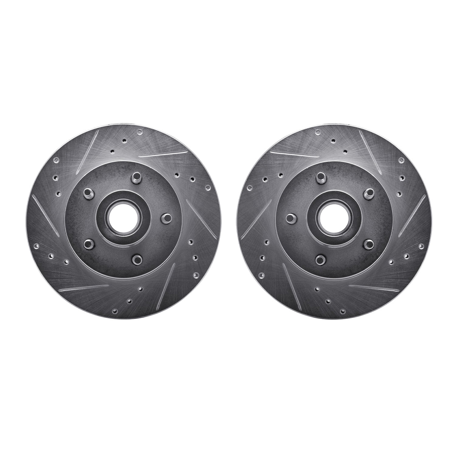 Dynamic Friction Company Front Brake Rotors-Drilled and Slotted-Silver 7002-56005