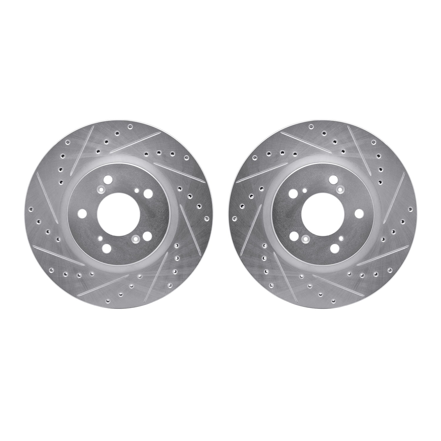 Dynamic Friction Company Front Brake Rotors-Drilled and Slotted-Silver 7002-58012