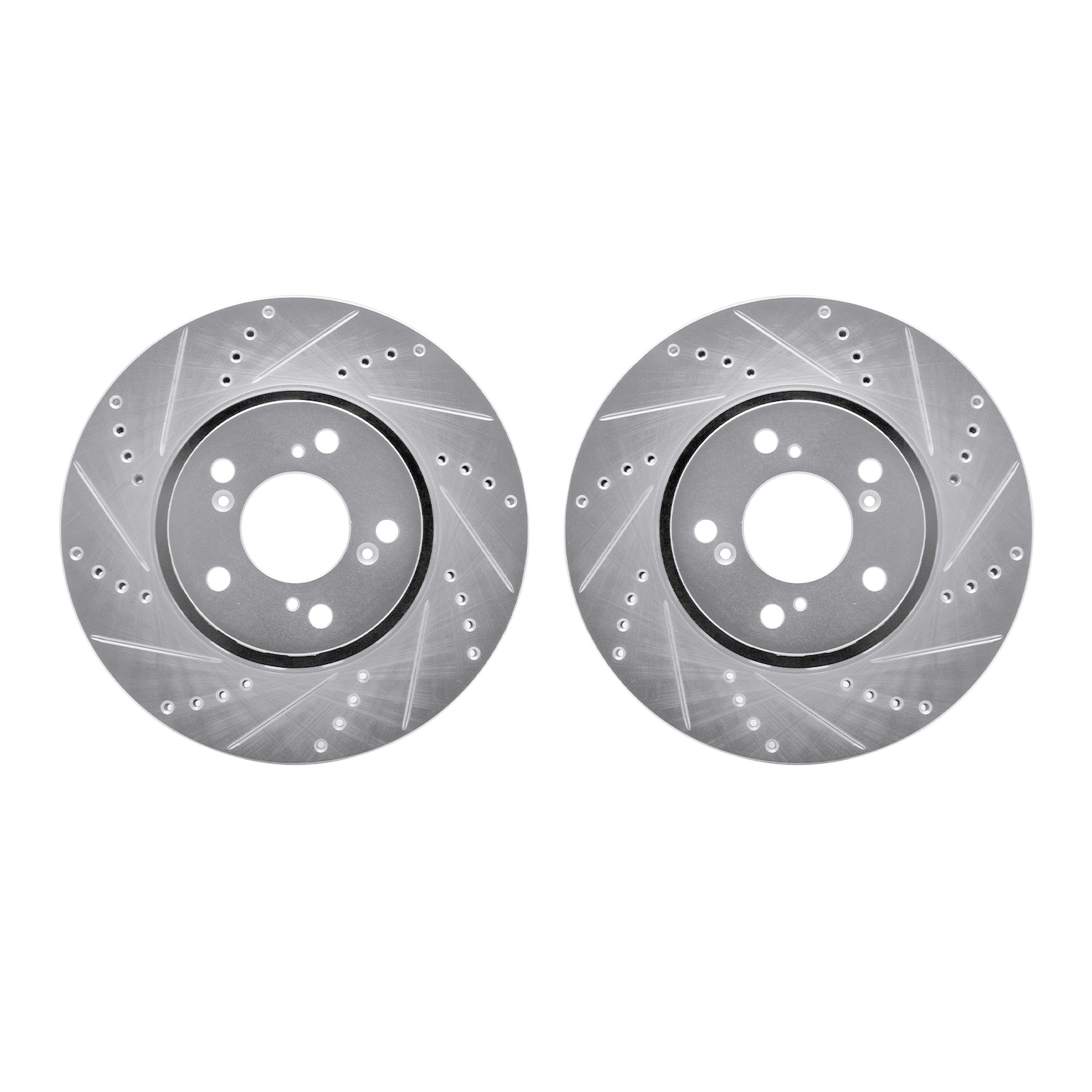 Dynamic Friction Company Front Brake Rotors-Drilled and Slotted-Silver 7002-58013