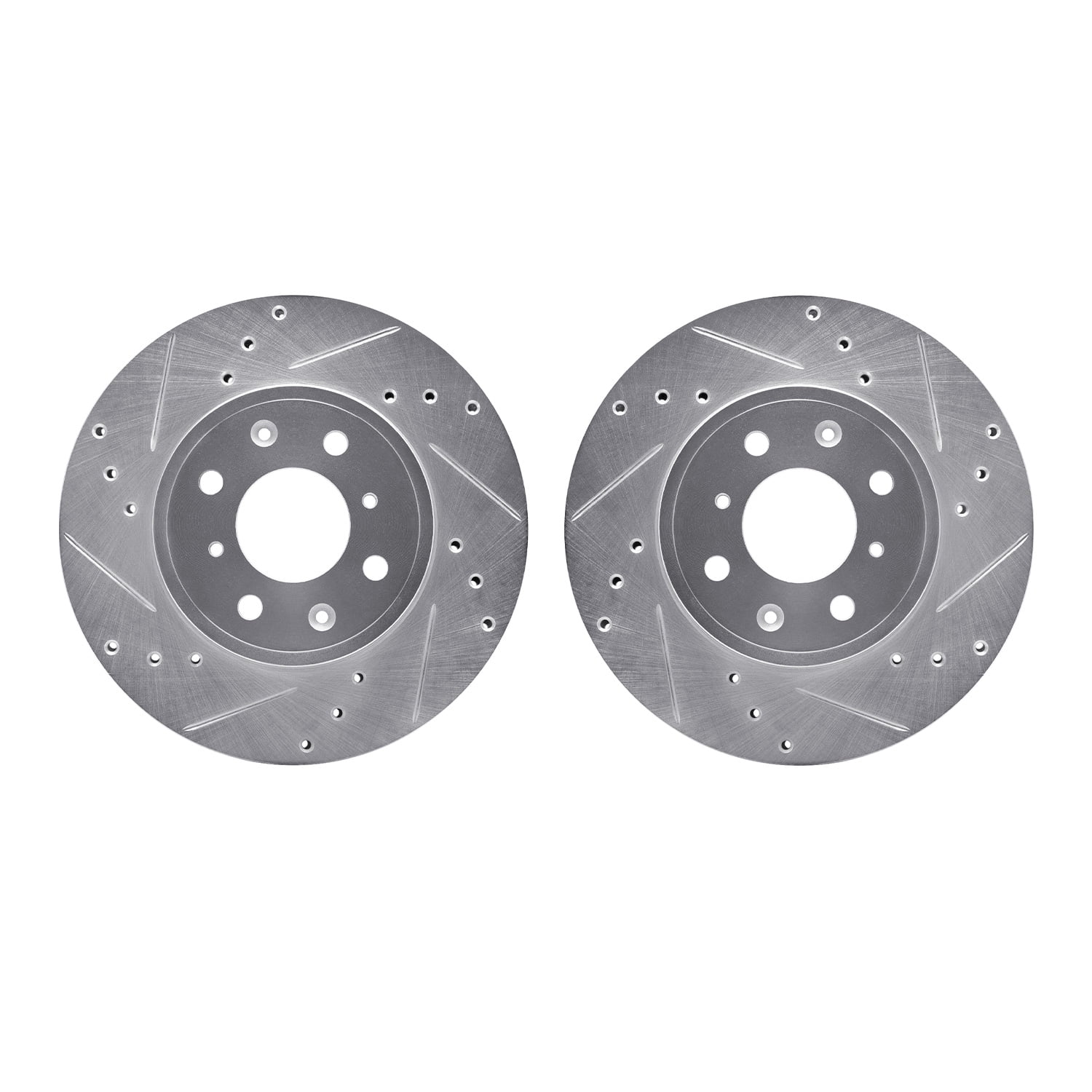 Dynamic Friction Company Front Brake Rotors-Drilled and Slotted-Silver 7002-59025