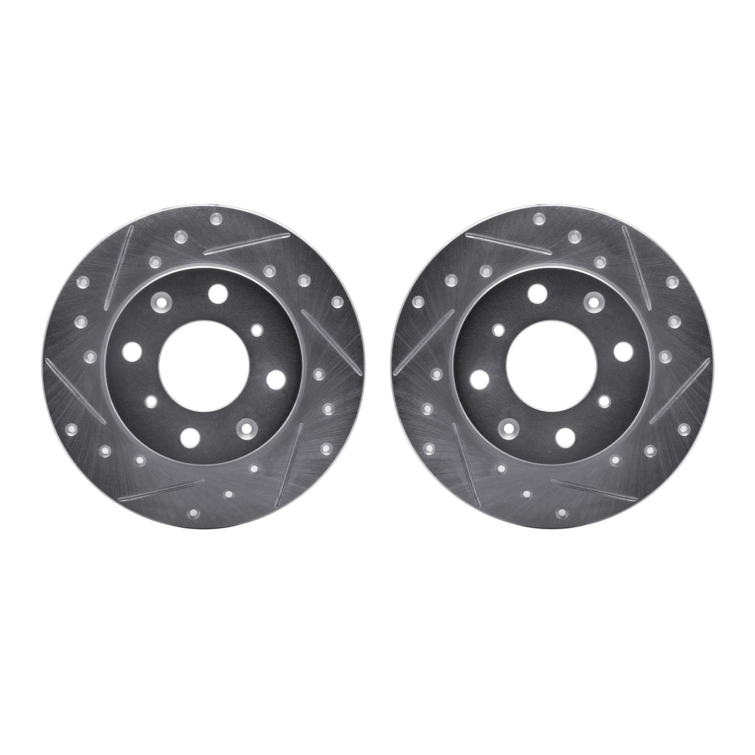 Dynamic Friction Company Front Brake Rotors-Drilled and Slotted-Silver 7002-59027