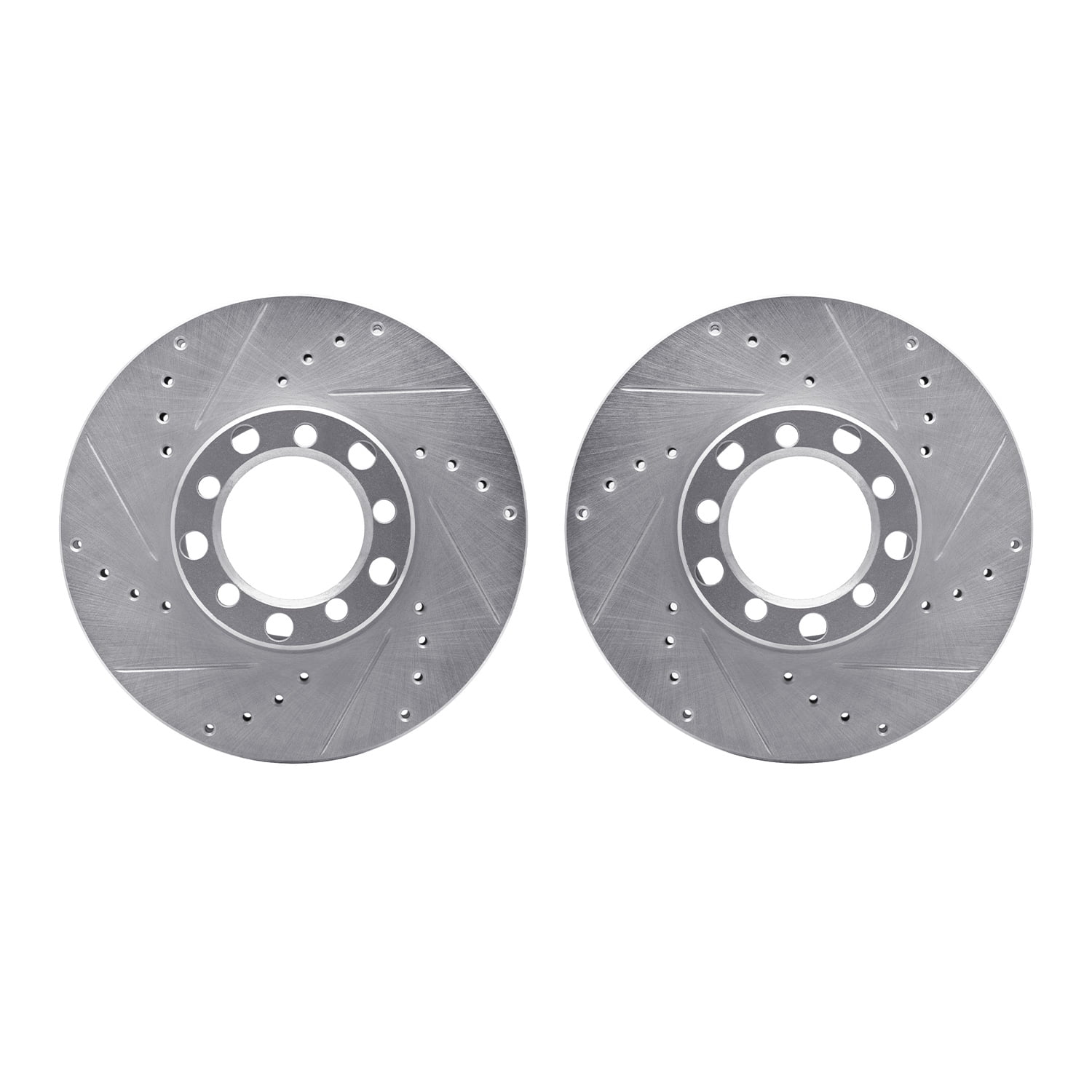 Dynamic Friction Company Front Brake Rotors-Drilled and Slotted-Silver 7002-63015