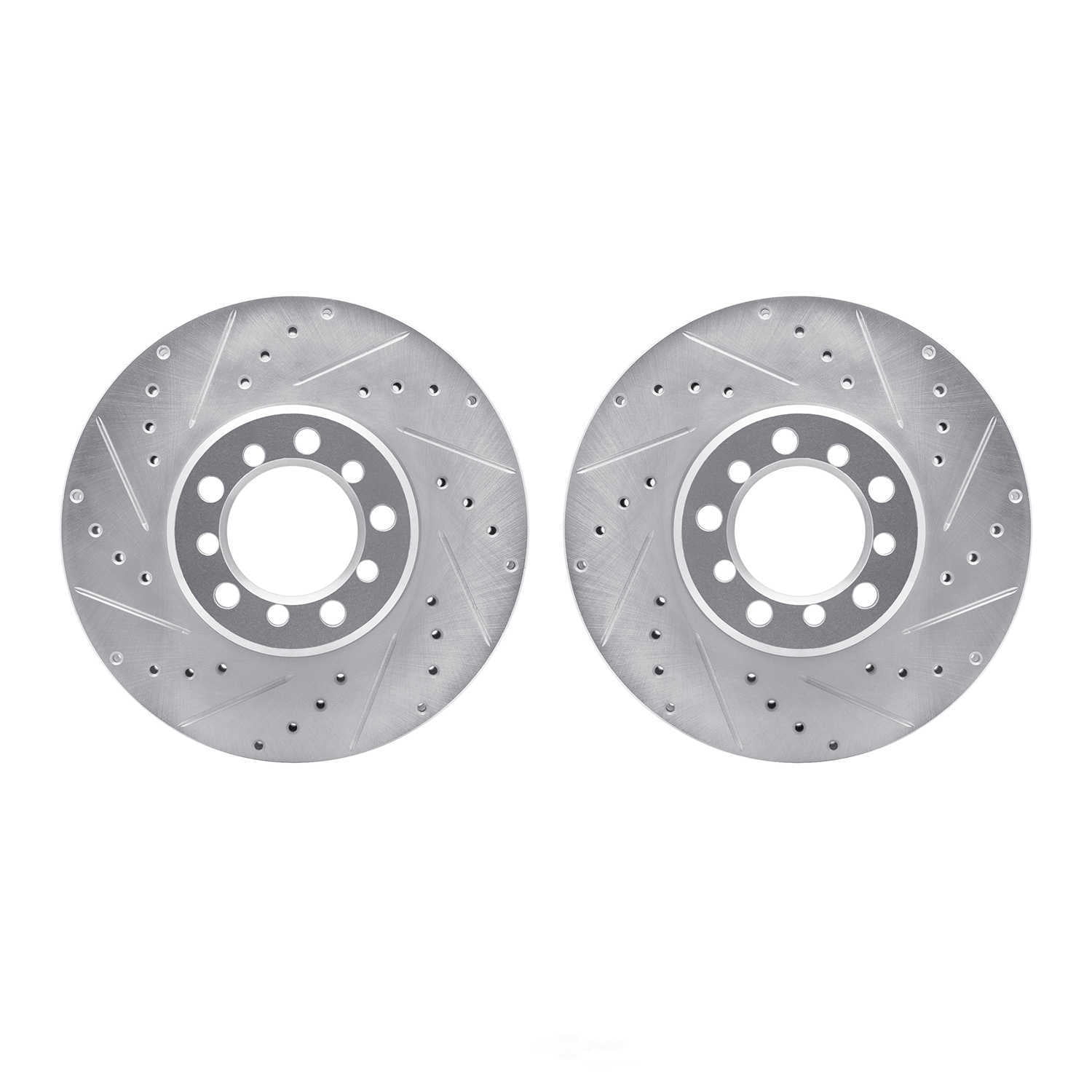 Dynamic Friction Company 7002-63016 DFC Brake Rotors - Drilled & Slotted - Silver