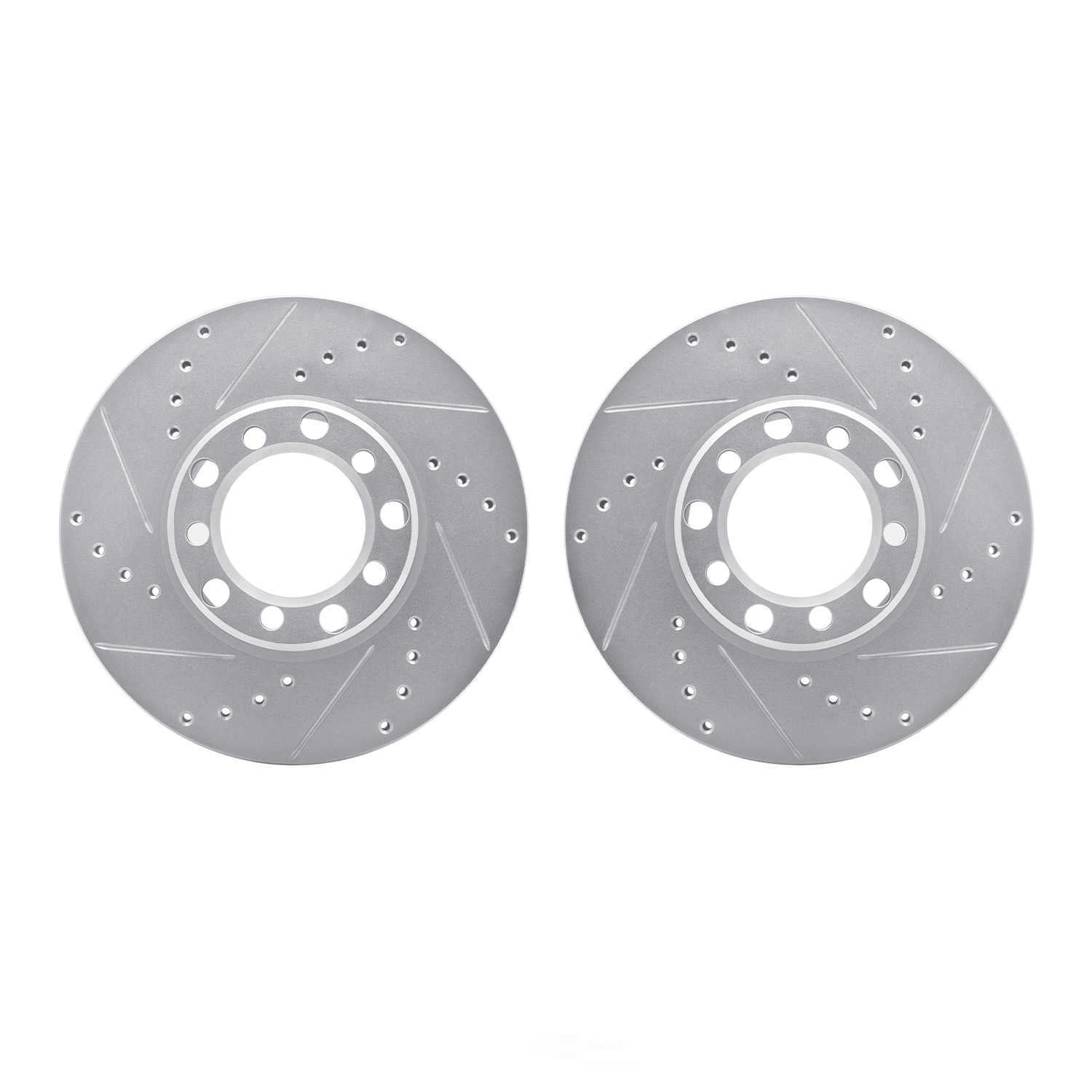 Dynamic Friction Company 7002-63020 DFC Brake Rotors - Drilled & Slotted - Silver