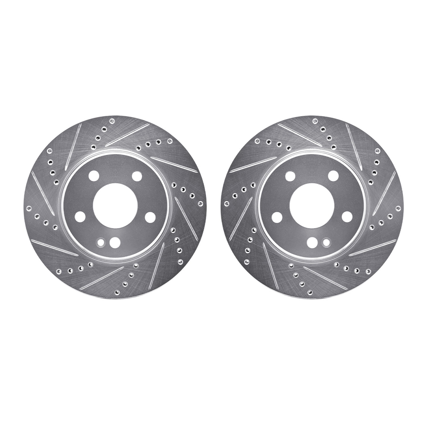 Dynamic Friction Company Front Brake Rotors-Drilled and Slotted-Silver 7002-63026