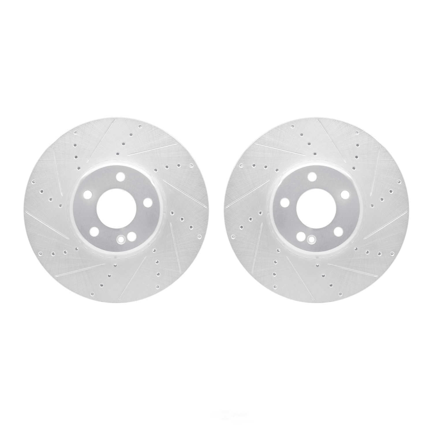Dynamic Friction Company 7002-63033 DFC Brake Rotors - Drilled & Slotted - Silver
