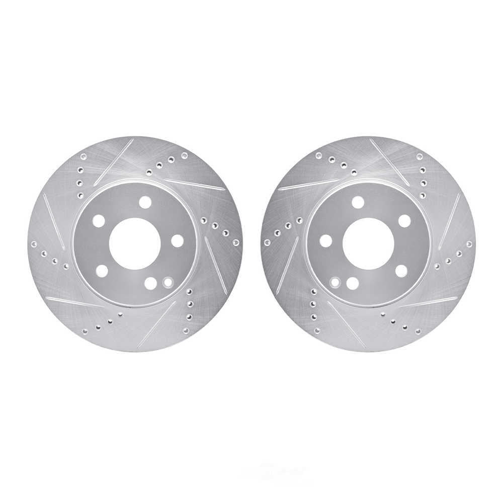 Dynamic Friction Company 7002-63055 DFC Brake Rotors - Drilled & Slotted - Silver