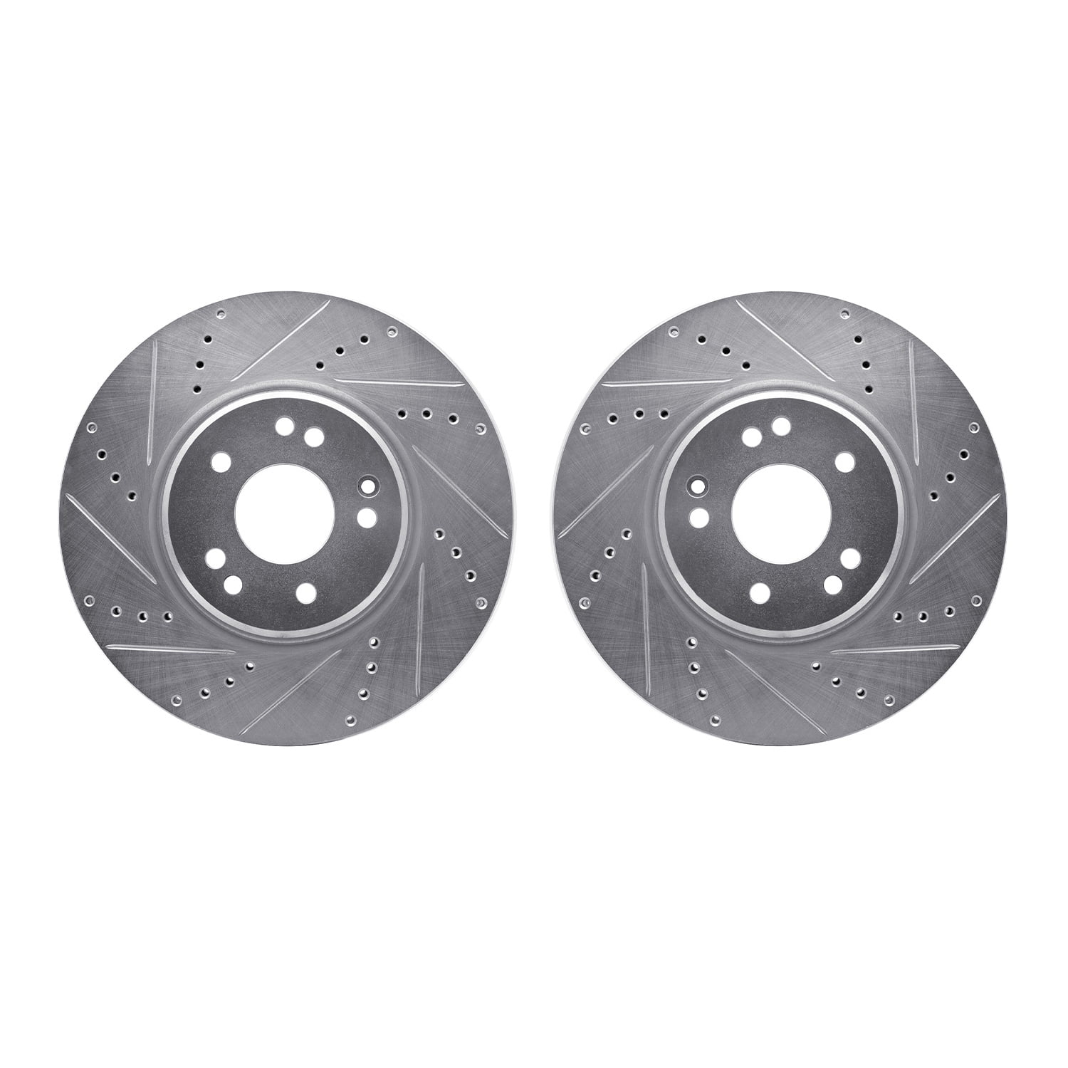Dynamic Friction Company Front Brake Rotors-Drilled and Slotted-Silver 7002-63059