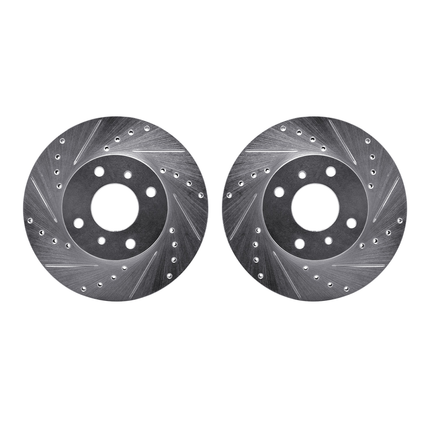 Dynamic Friction Company Front Brake Rotors-Drilled and Slotted-Silver 7002-67003