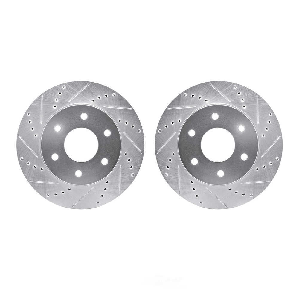 Dynamic Friction Company 7002-67011 DFC Brake Rotors - Drilled & Slotted - Silver