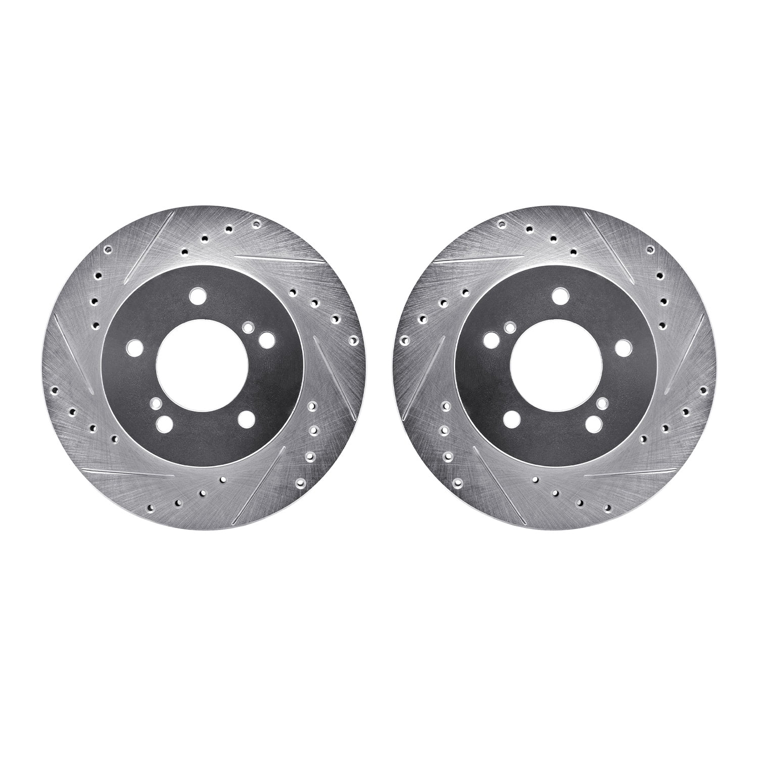 Dynamic Friction Company Front Brake Rotors-Drilled and Slotted-Silver 7002-67015