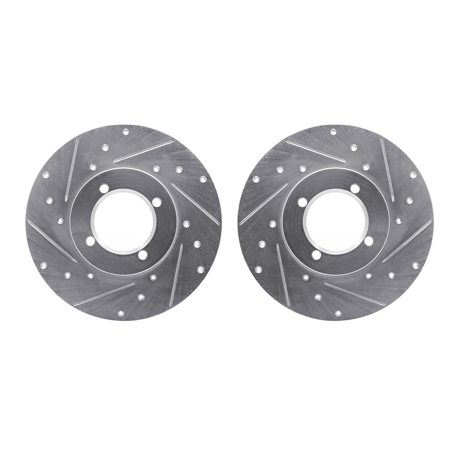 Dynamic Friction Company Front Brake Rotors-Drilled and Slotted-Silver 7002-67018