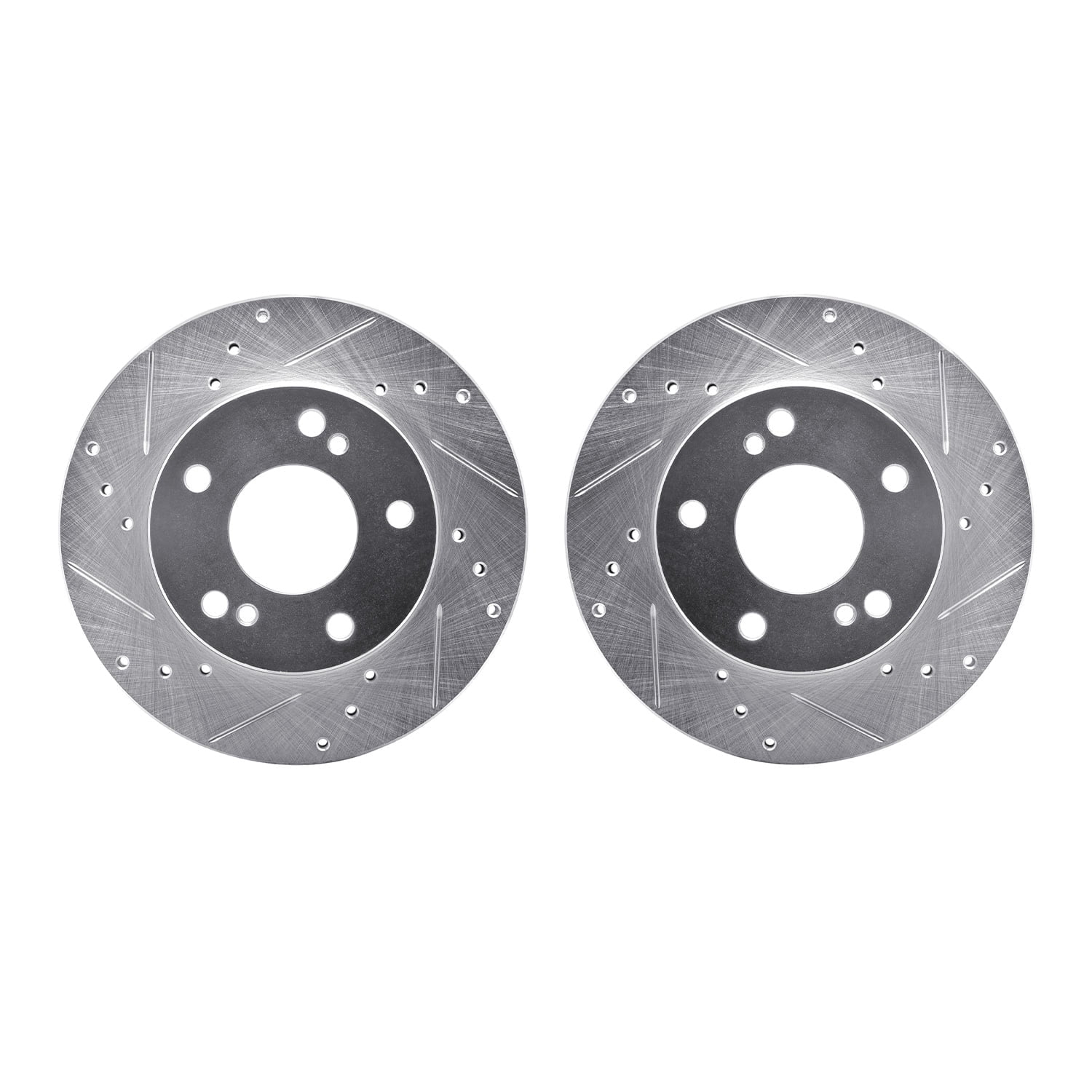 Dynamic Friction Company Front Brake Rotors-Drilled and Slotted-Silver 7002-67025
