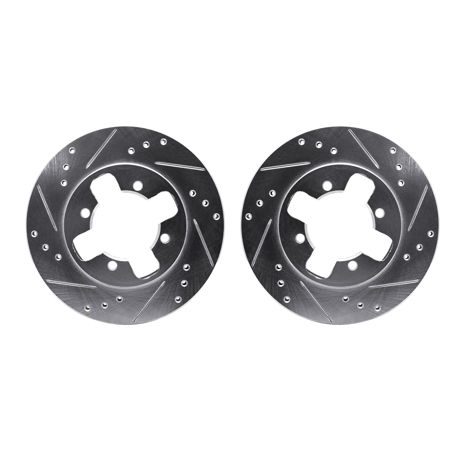 Dynamic Friction Company Front Brake Rotors-Drilled and Slotted-Silver 7002-67030