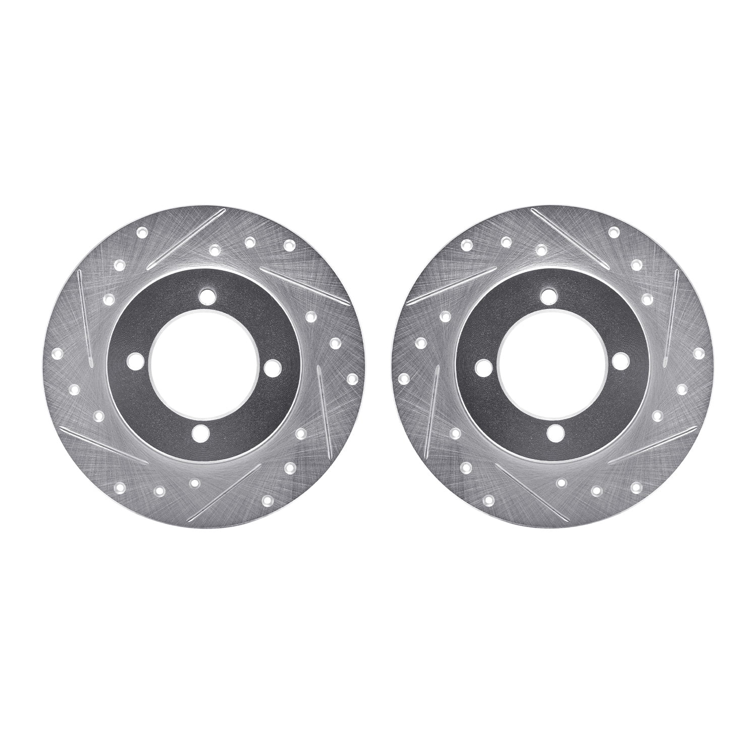 Dynamic Friction Company Front Brake Rotors-Drilled and Slotted-Silver 7002-67036