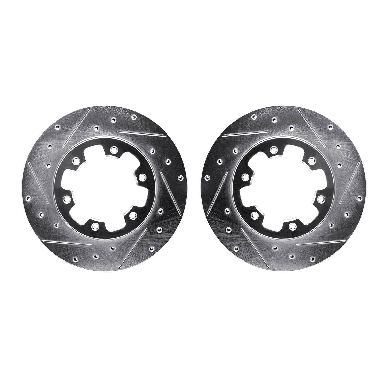 Dynamic Friction Company Front Brake Rotors-Drilled and Slotted-Silver 7002-67042