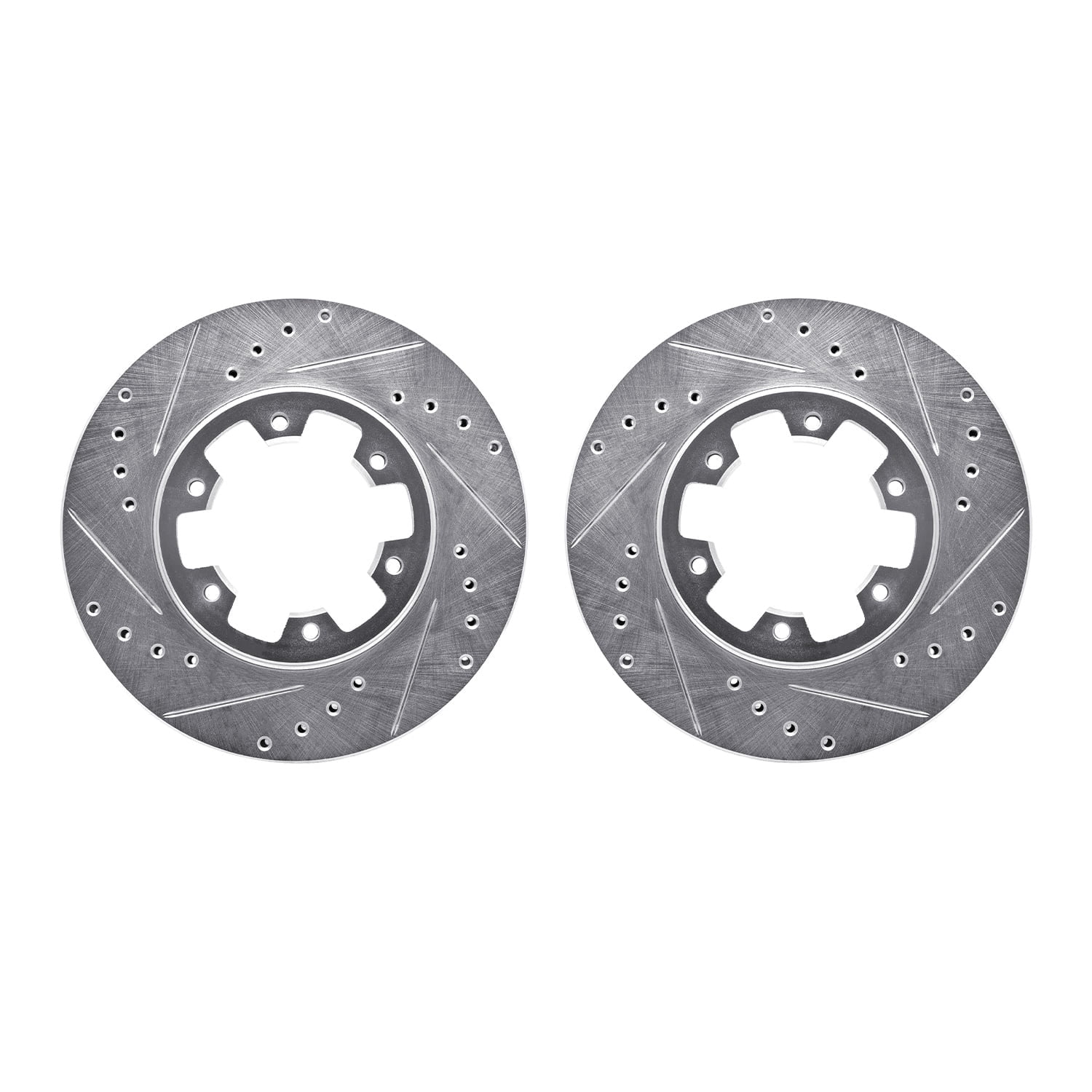 Dynamic Friction Company Front Brake Rotors-Drilled and Slotted-Silver 7002-67043