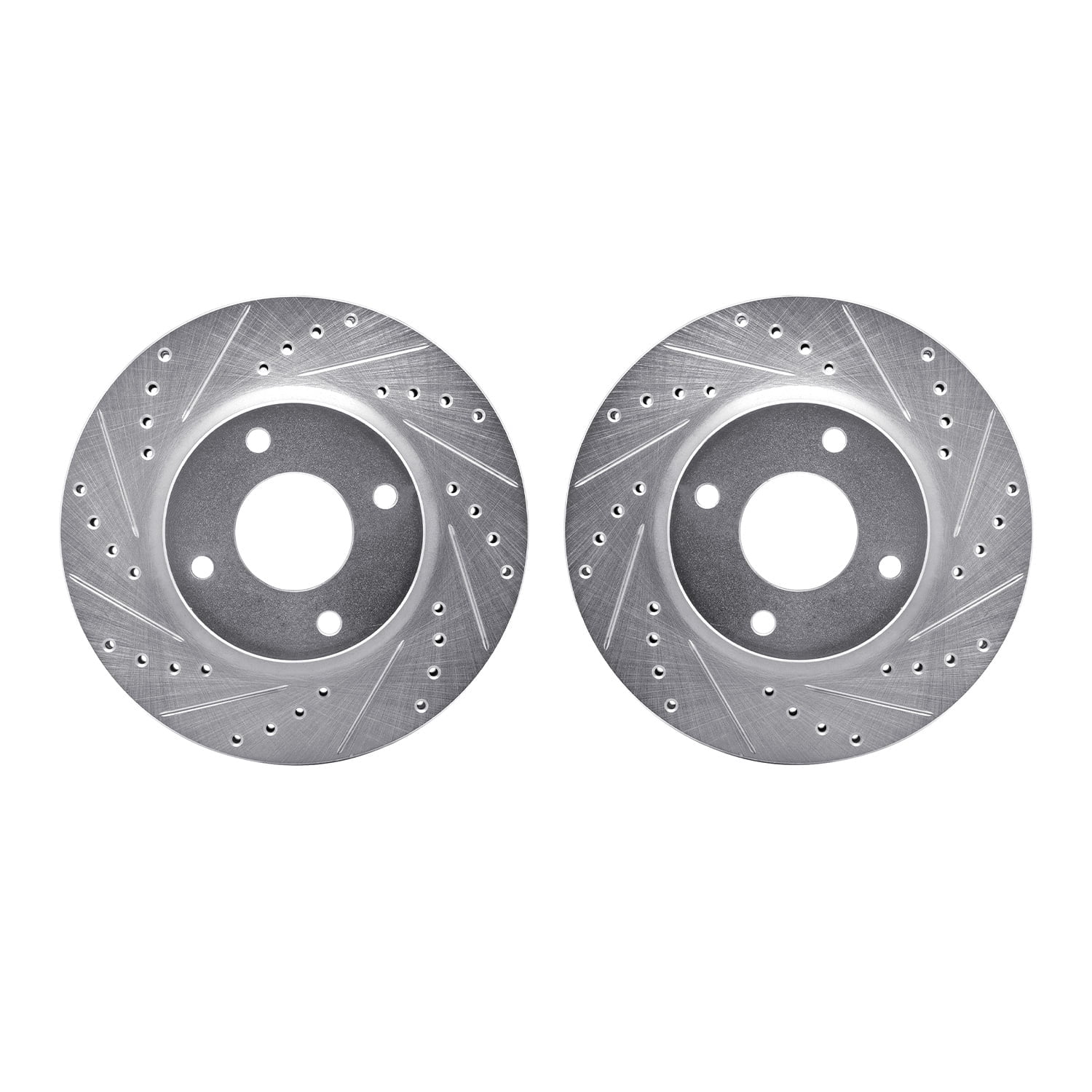 Dynamic Friction Company Front Brake Rotors-Drilled and Slotted-Silver 7002-67047
