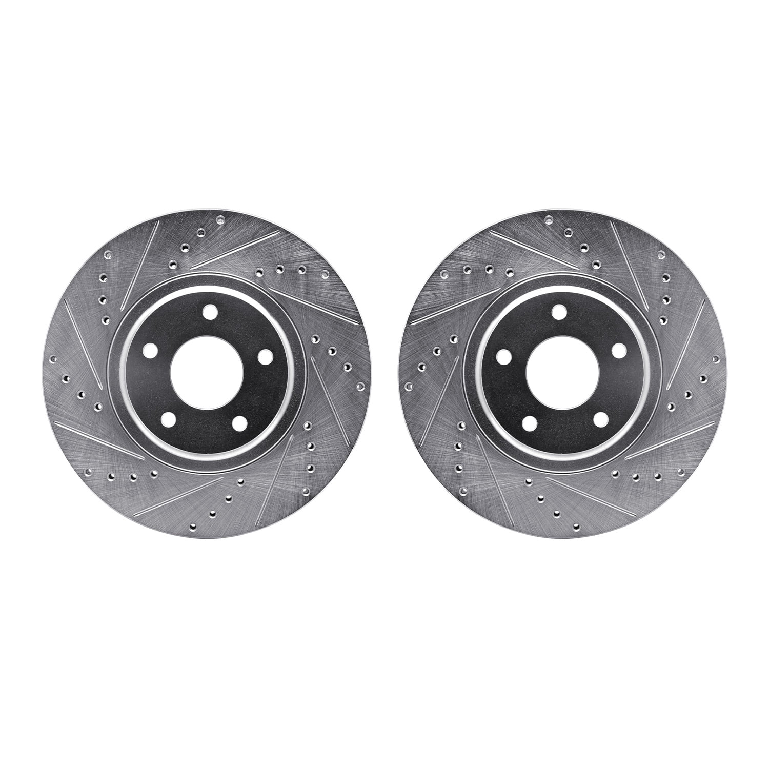 Dynamic Friction Company Front Brake Rotors-Drilled and Slotted-Silver 7002-67058