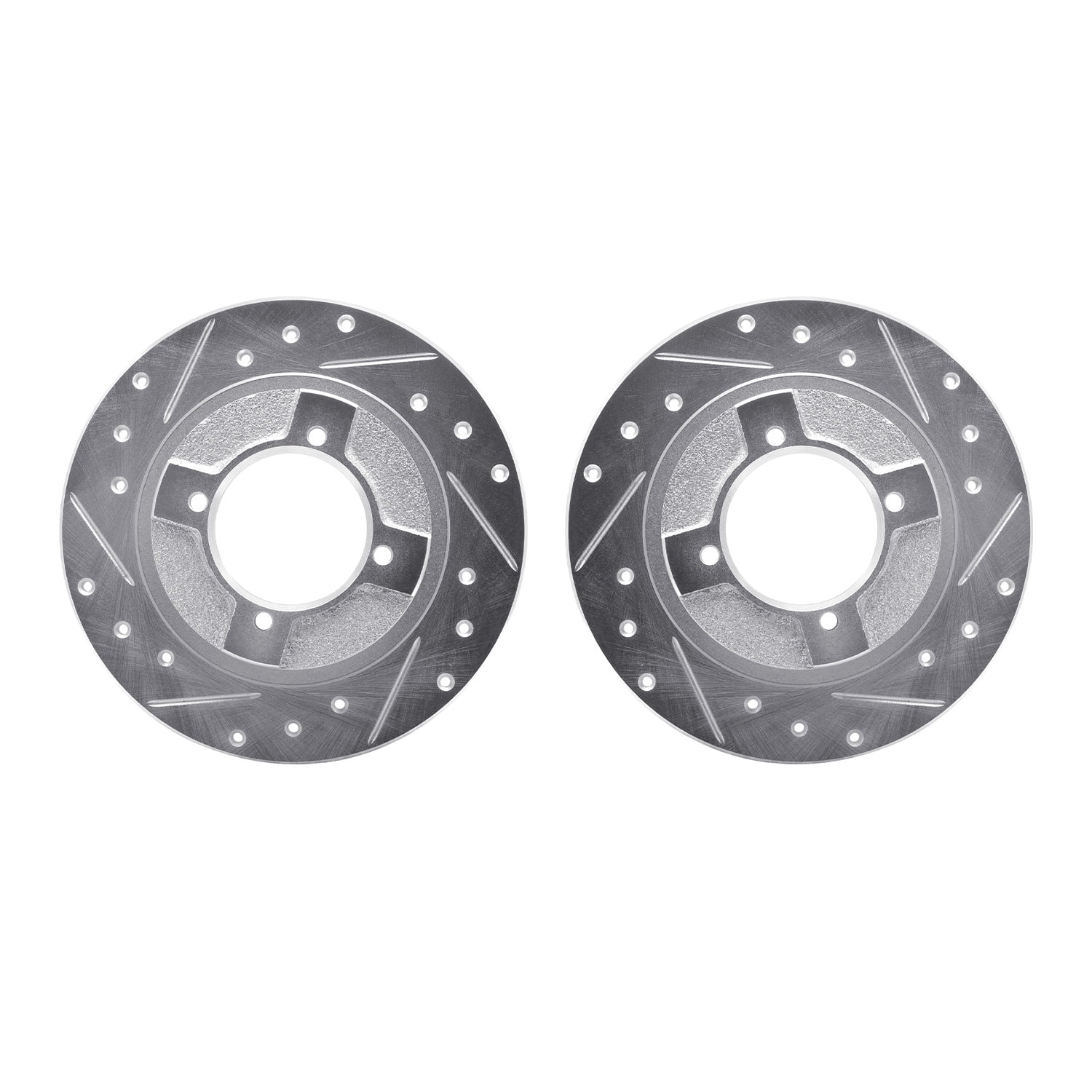 Dynamic Friction Company Front Brake Rotors-Drilled and Slotted-Silver 7002-67065