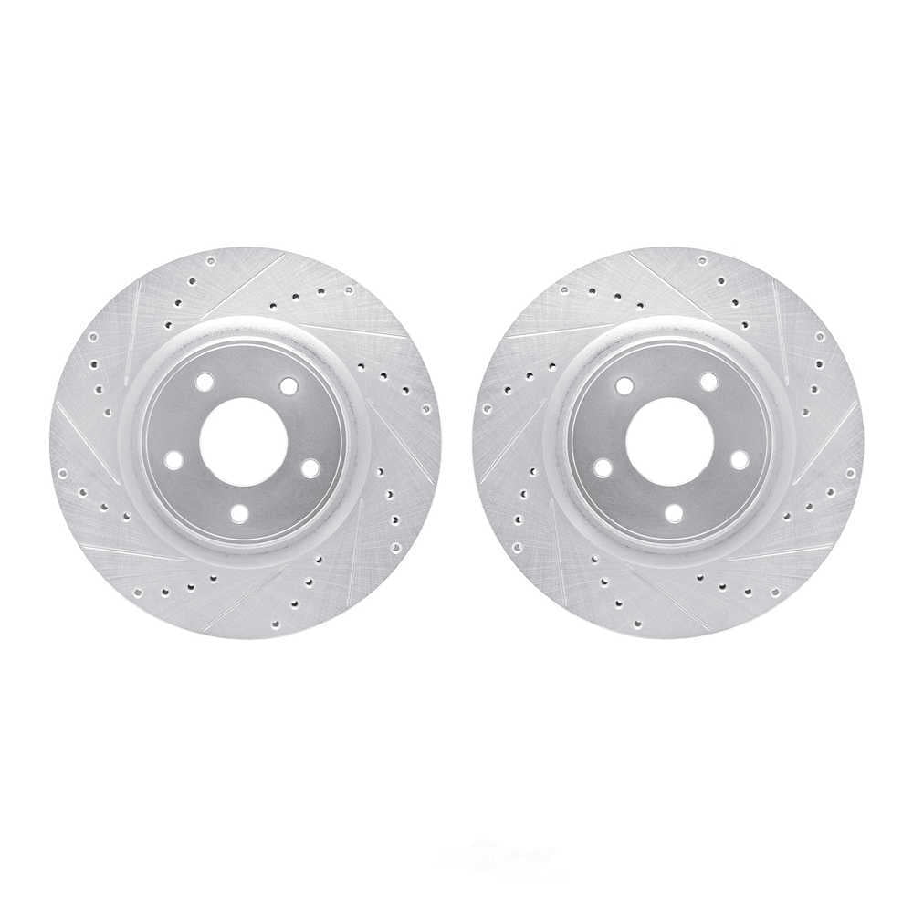 Dynamic Friction Company 7002-67068 DFC Brake Rotors - Drilled & Slotted - Silver