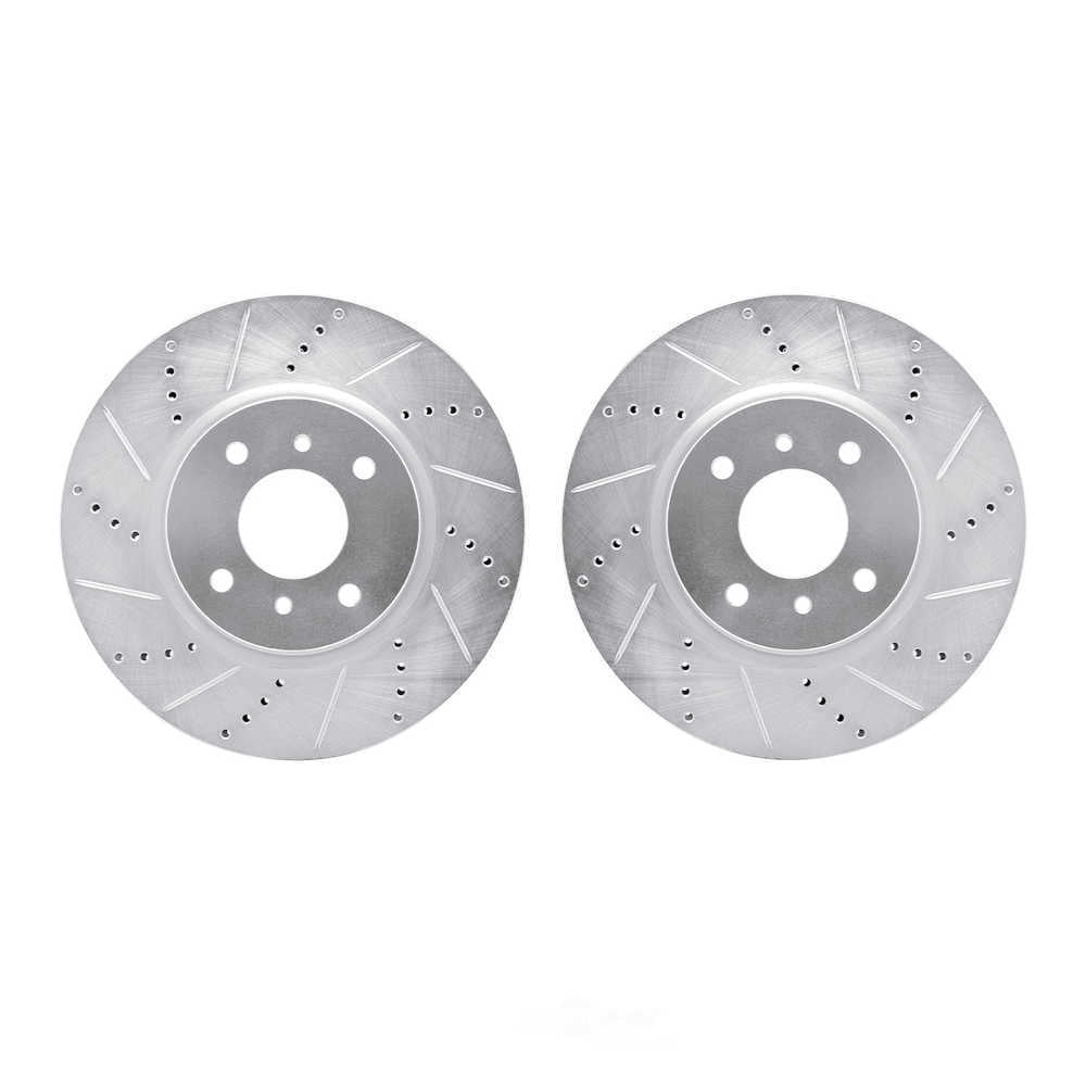 Dynamic Friction Company 7002-67070 DFC Brake Rotors - Drilled & Slotted - Silver